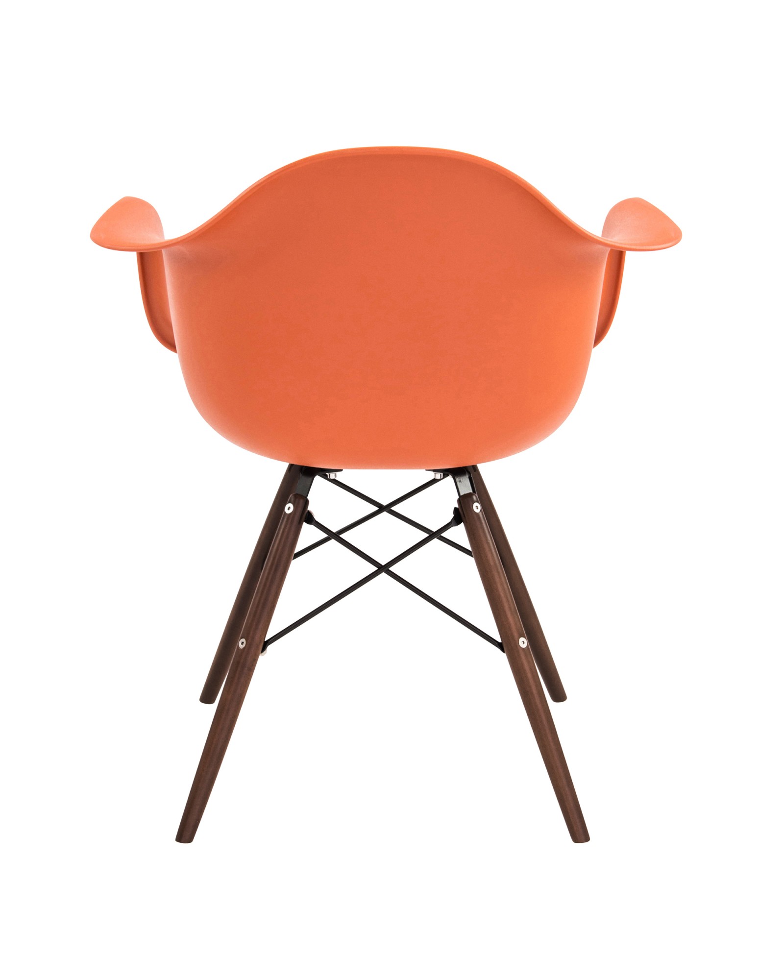 Neo Flair Mid-Century Modern Chair in Orange and Espresso - Set of 2