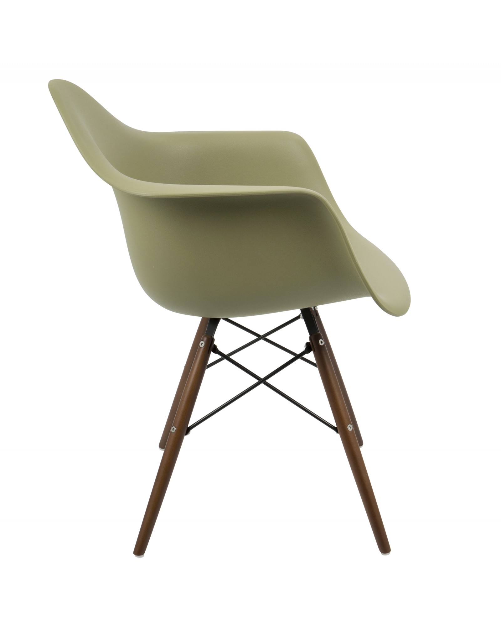 Neo Flair Mid-Century Modern Chair in Olive and Espresso - Set of 2