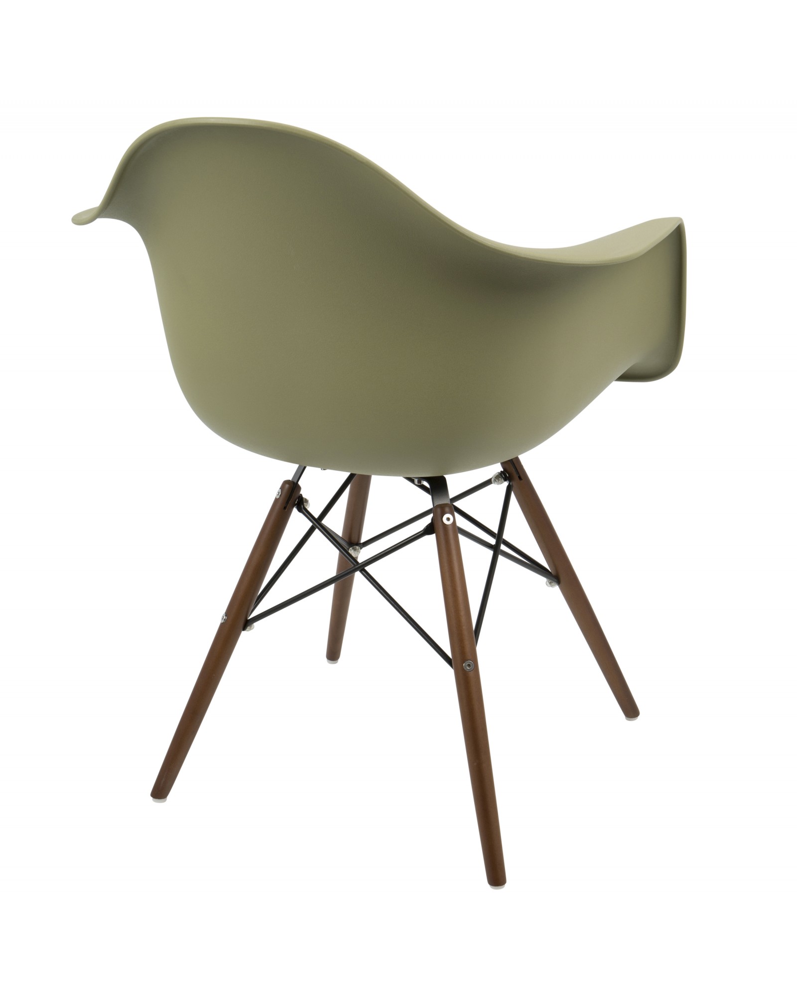 Neo Flair Mid-Century Modern Chair in Olive and Espresso - Set of 2