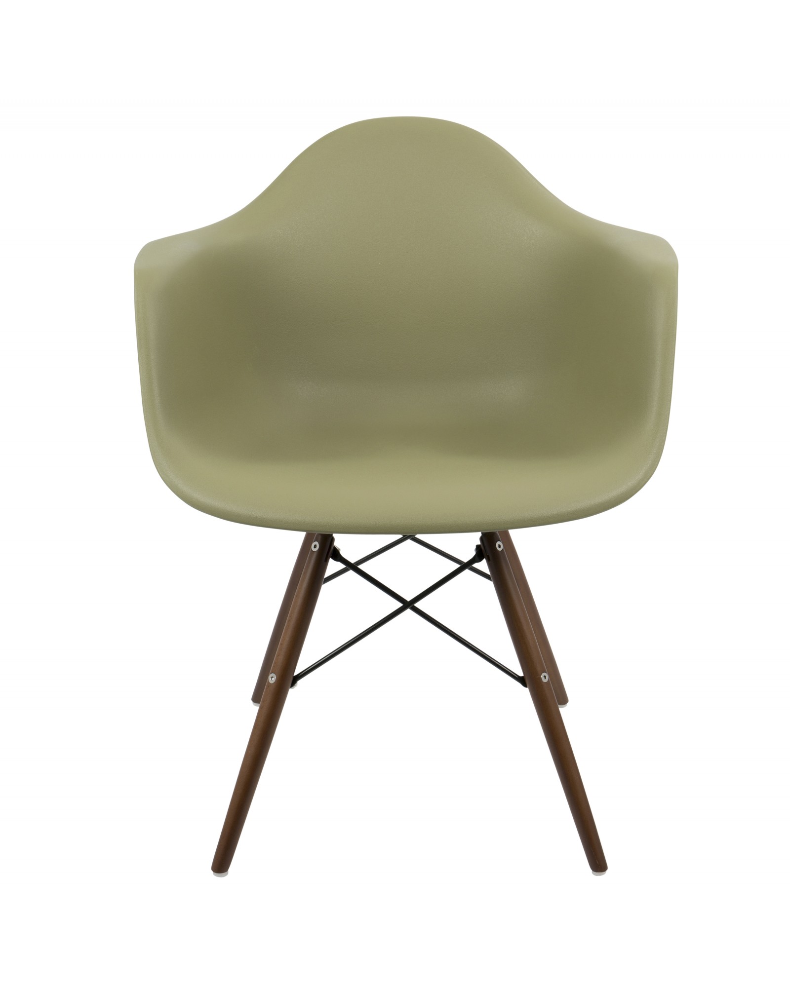 Neo Flair Mid-Century Modern Chair in Olive and Espresso - Set of 2