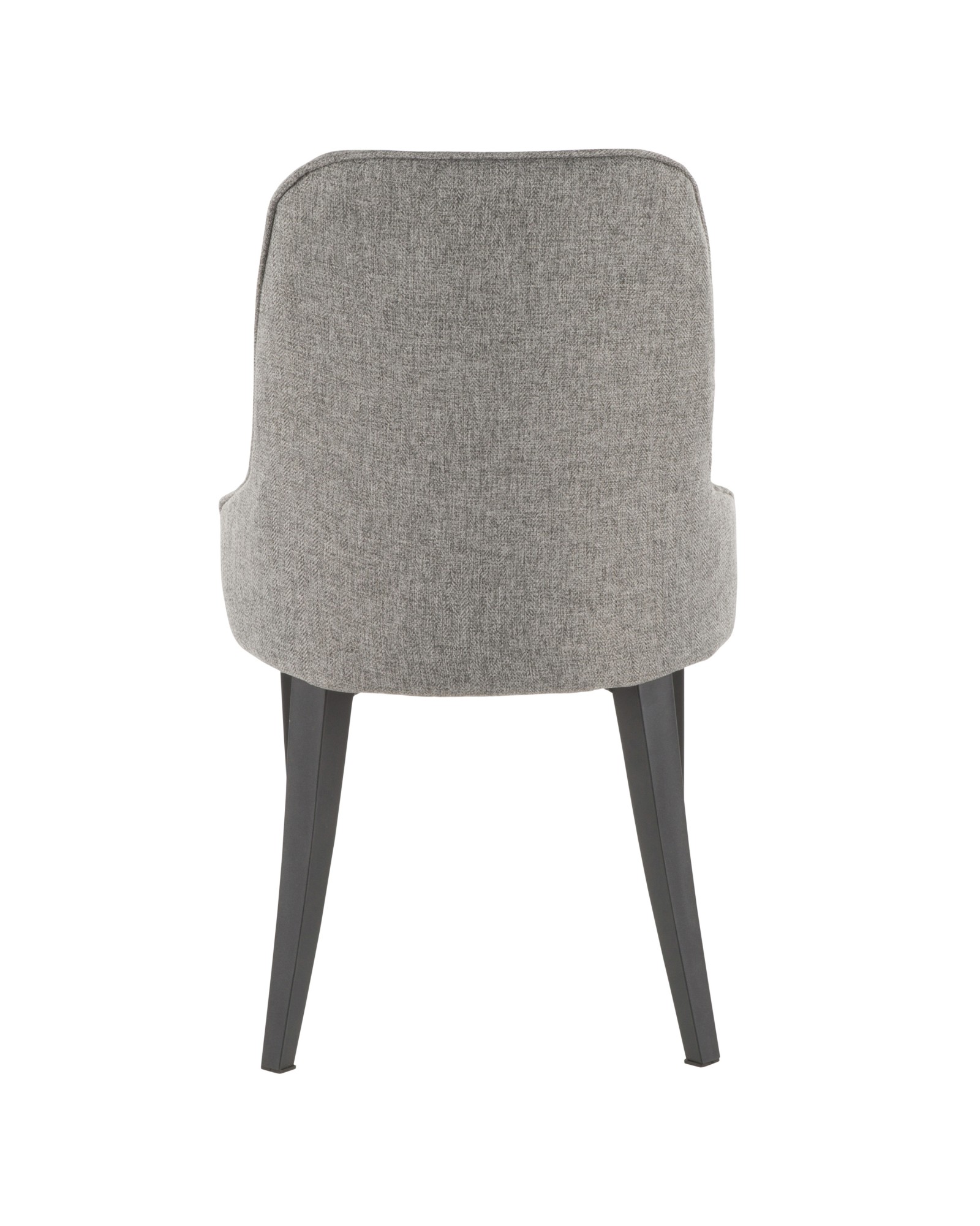 Nueva Contemporary Accent/Dining Chair in Black Metal and Grey Fabric - Set of 2