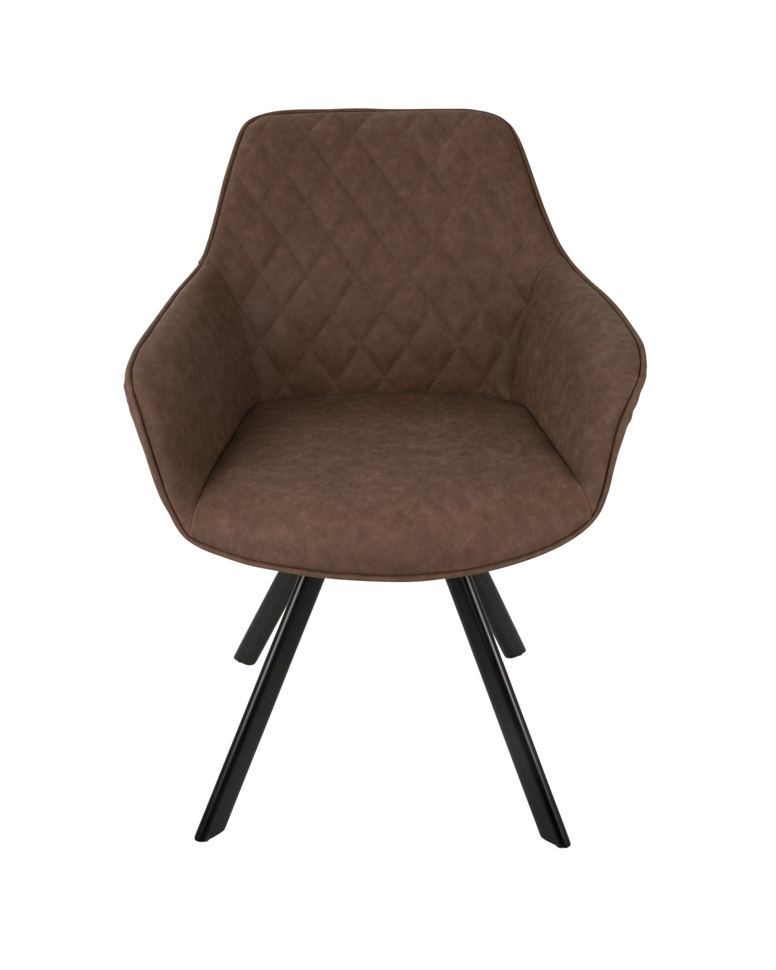 Outlaw Industrial Dining/Accent Chair in Brown Faux Leather - Set of 2