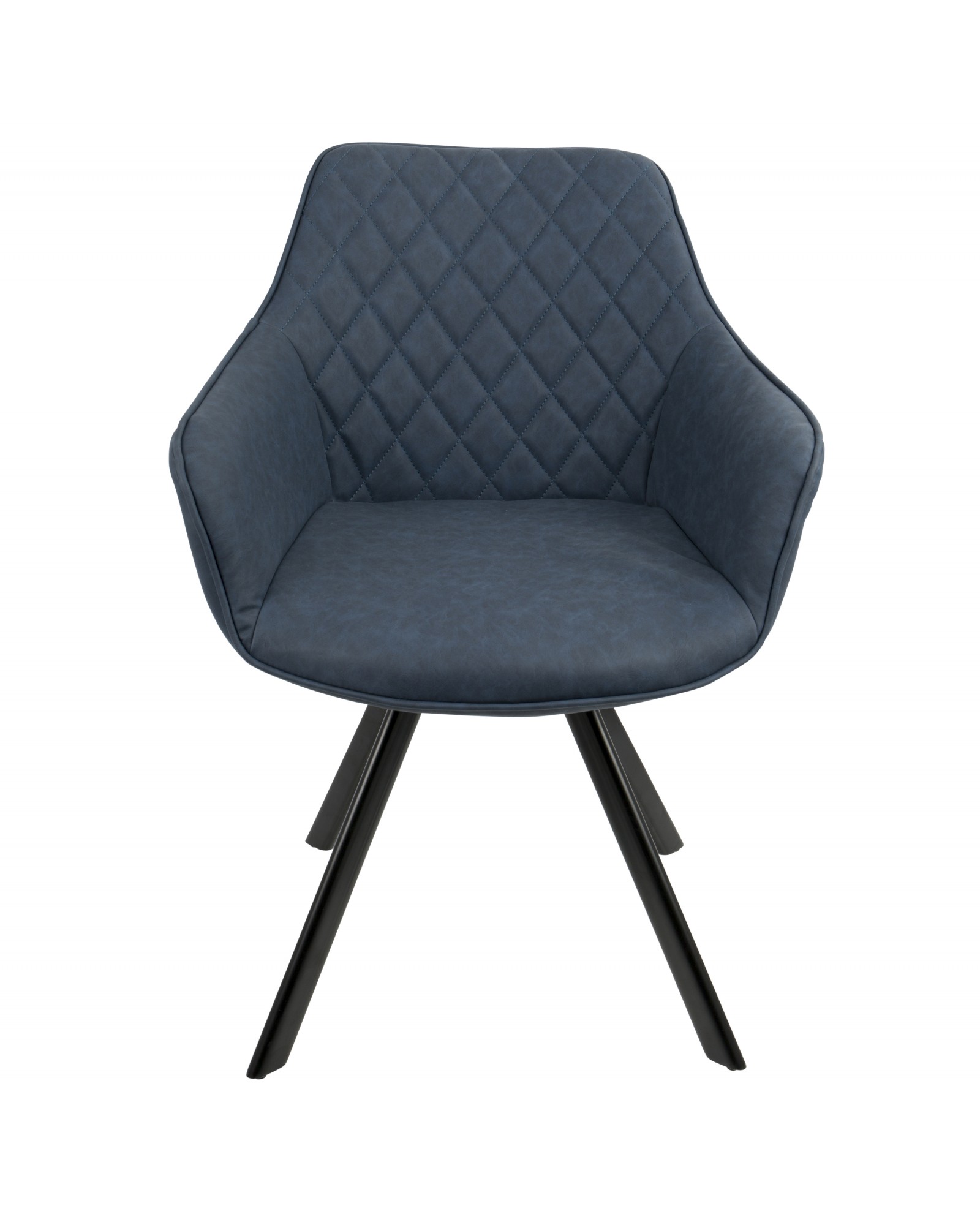 Outlaw Industrial Dining/Accent Chair in Blue Faux Leather - Set of 2