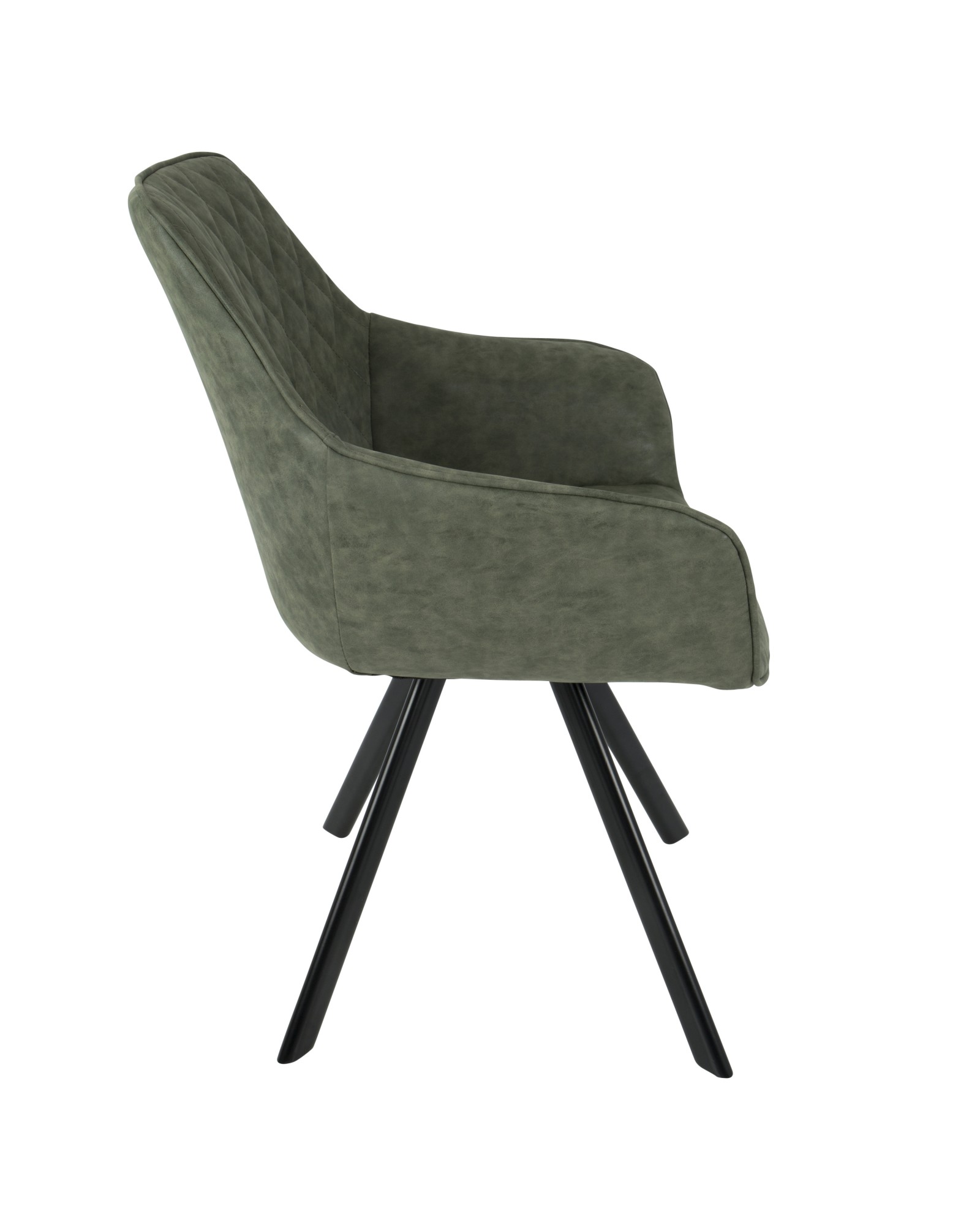 Outlaw Industrial Dining/Accent Chair in Green Faux Leather - Set of 2