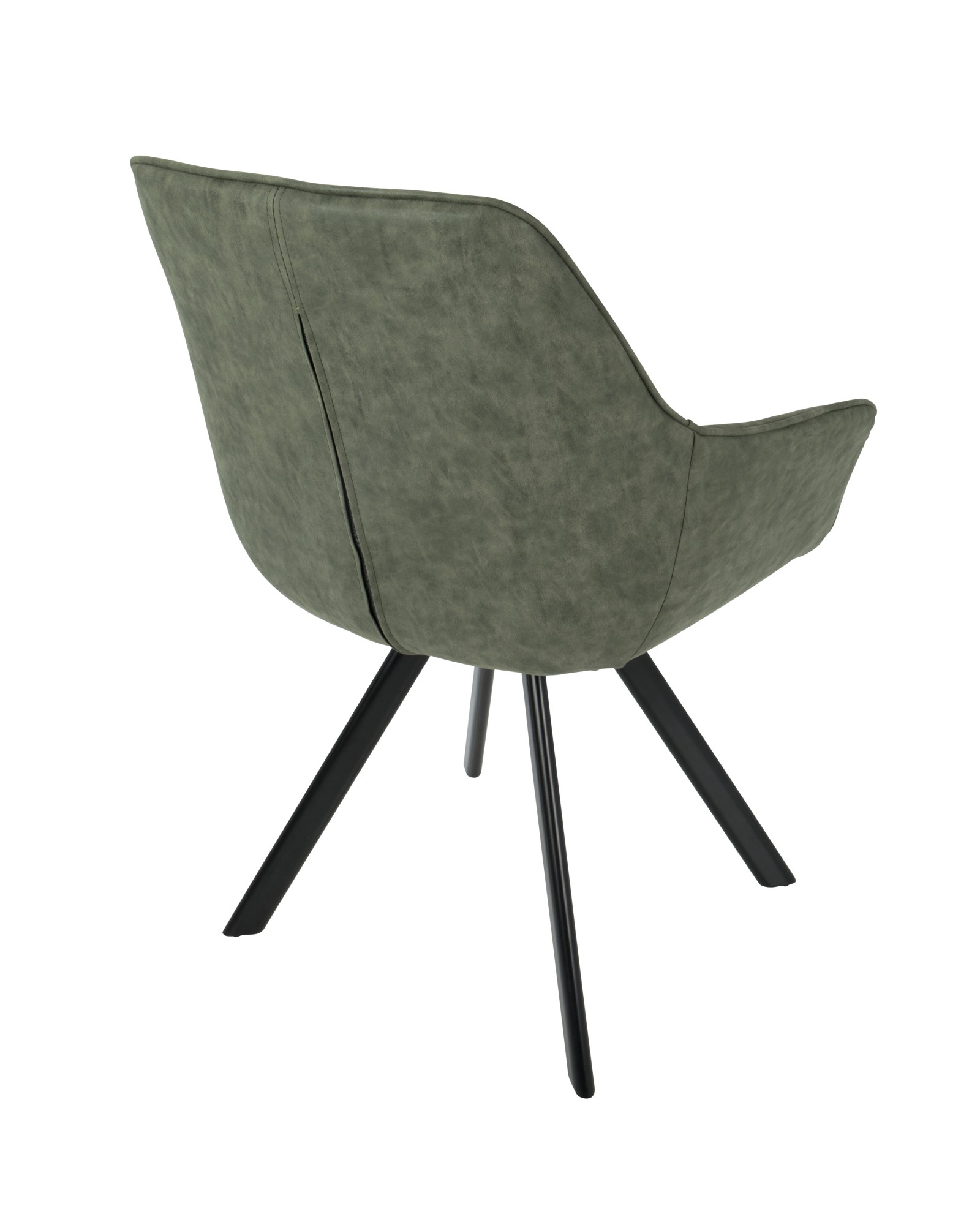 Outlaw Industrial Dining/Accent Chair in Green Faux Leather - Set of 2