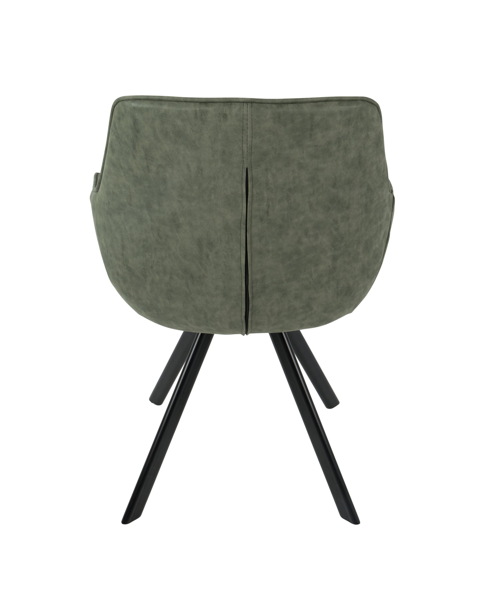 Outlaw Industrial Dining/Accent Chair in Green Faux Leather - Set of 2