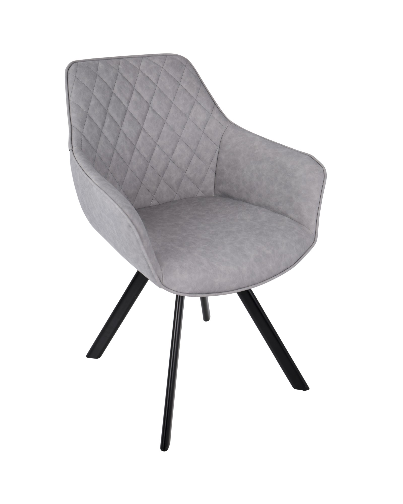 Outlaw Industrial Dining/Accent Chair in Grey Faux Leather - Set of 2