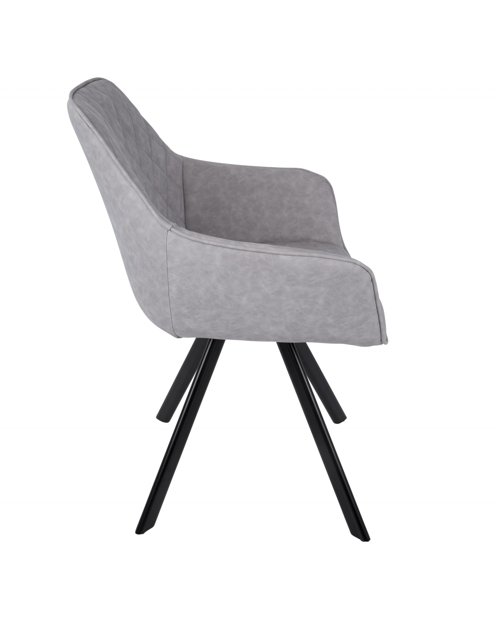 Outlaw Industrial Dining/Accent Chair in Grey Faux Leather - Set of 2