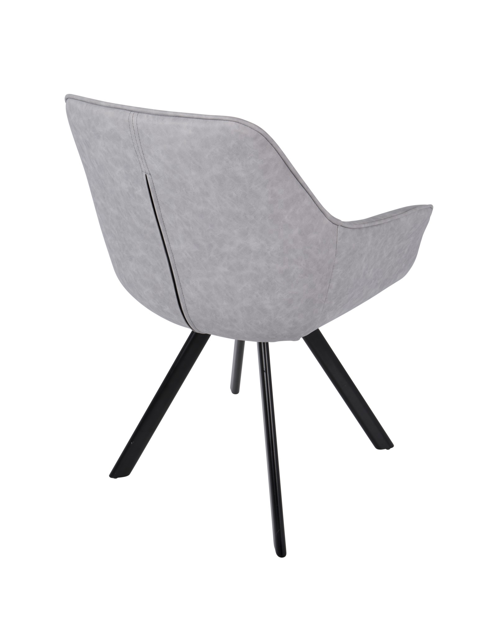Outlaw Industrial Dining/Accent Chair in Grey Faux Leather - Set of 2