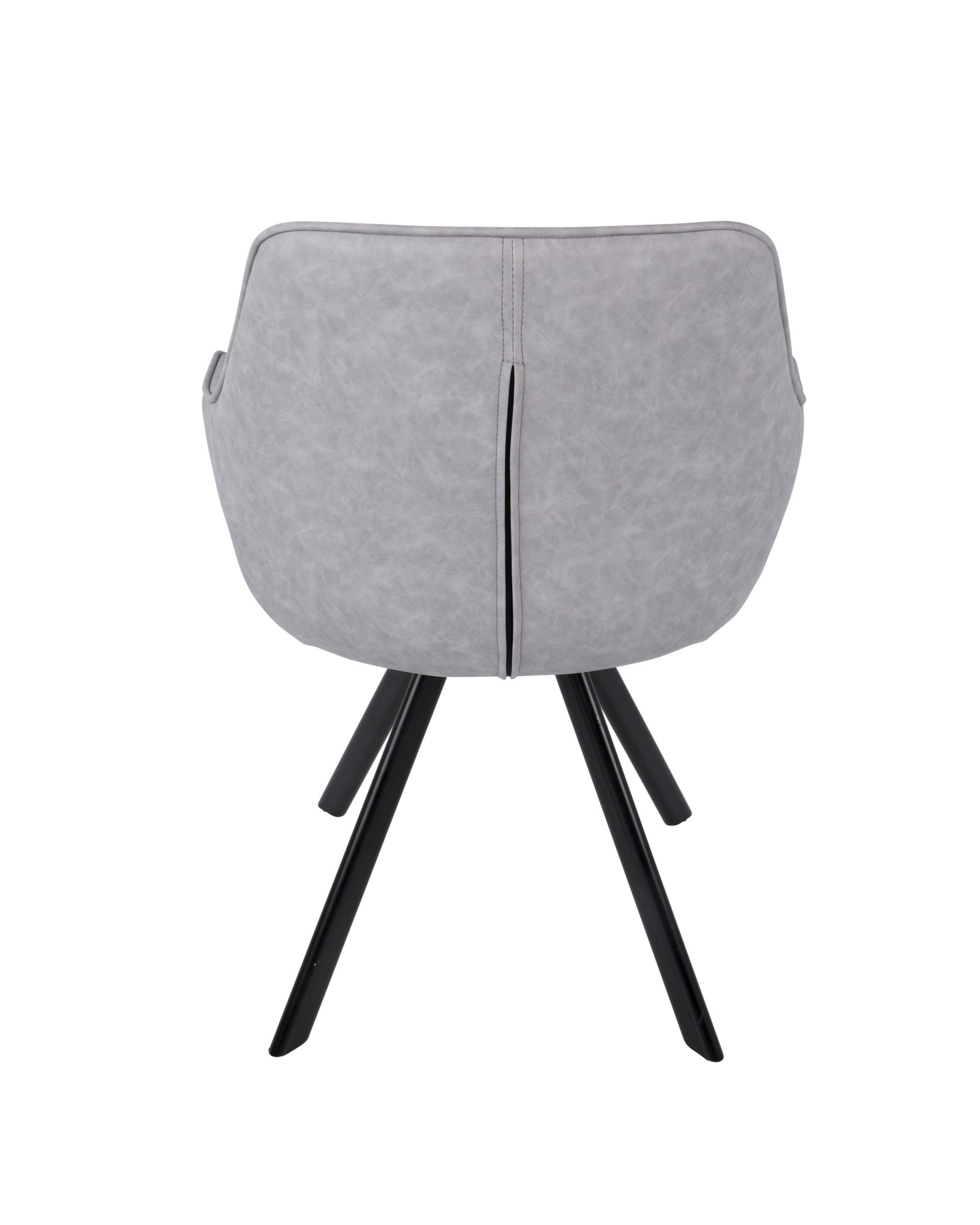 Outlaw Industrial Dining/Accent Chair in Grey Faux Leather - Set of 2