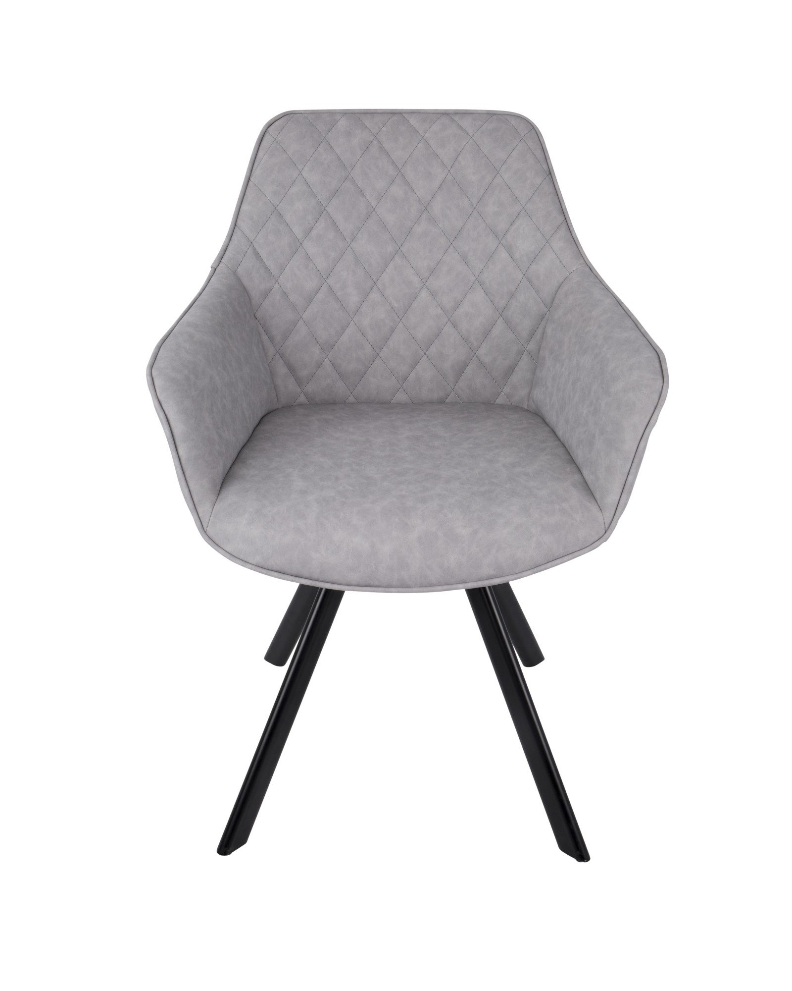 Outlaw Industrial Dining/Accent Chair in Grey Faux Leather - Set of 2