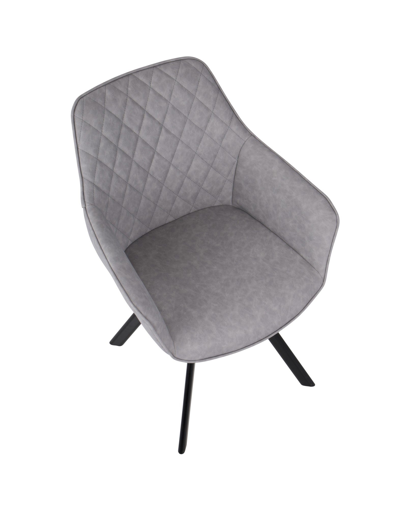 Outlaw Industrial Dining/Accent Chair in Grey Faux Leather - Set of 2