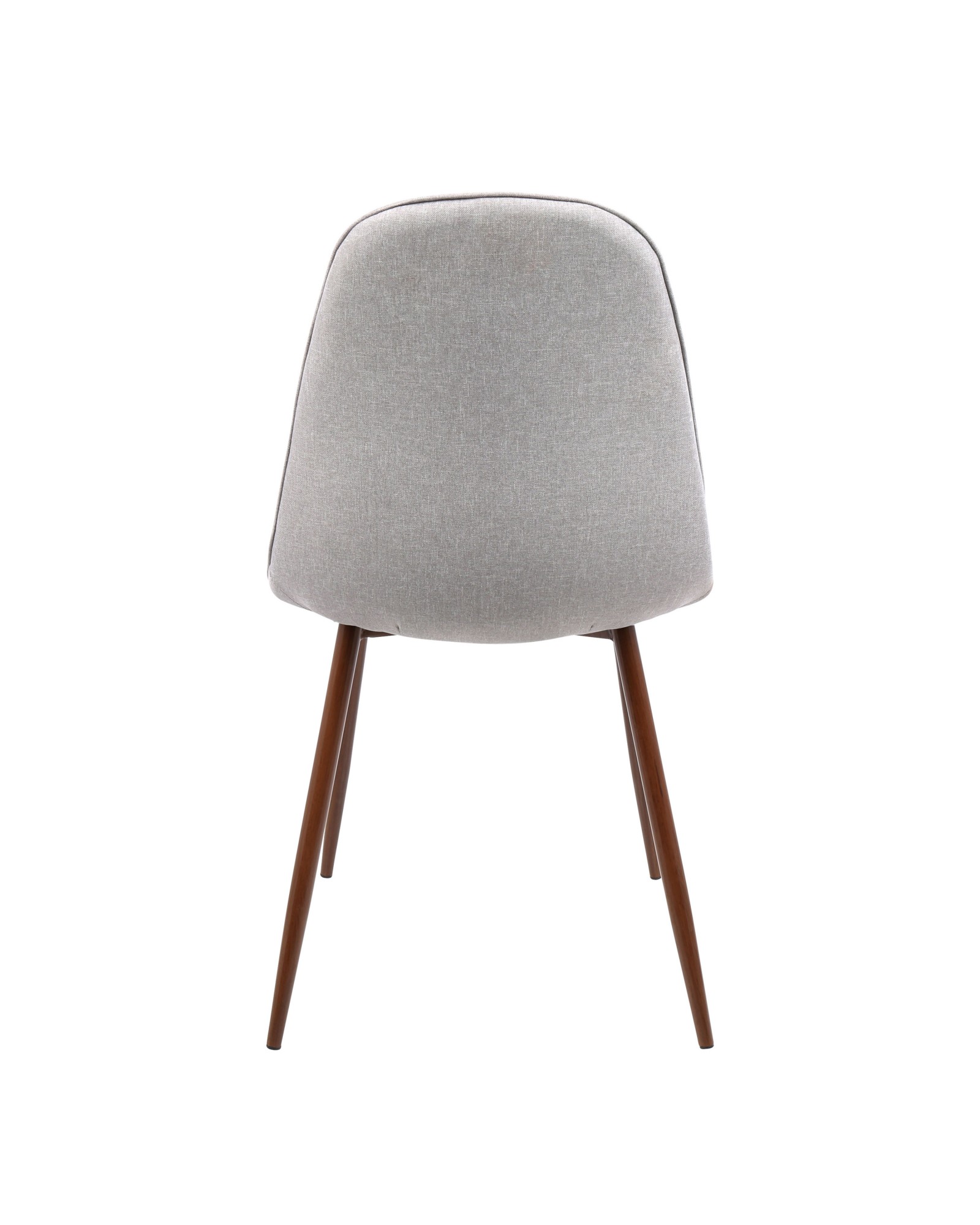 Pebble Mid-Century Modern Dining/Accent Chair in Walnut and Grey Fabric - Set of 3