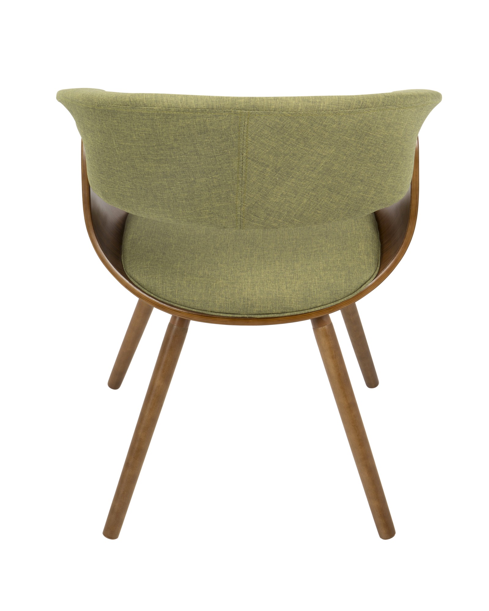 Vintage Mod Mid-Century Modern Chair in Walnut and Green Fabric