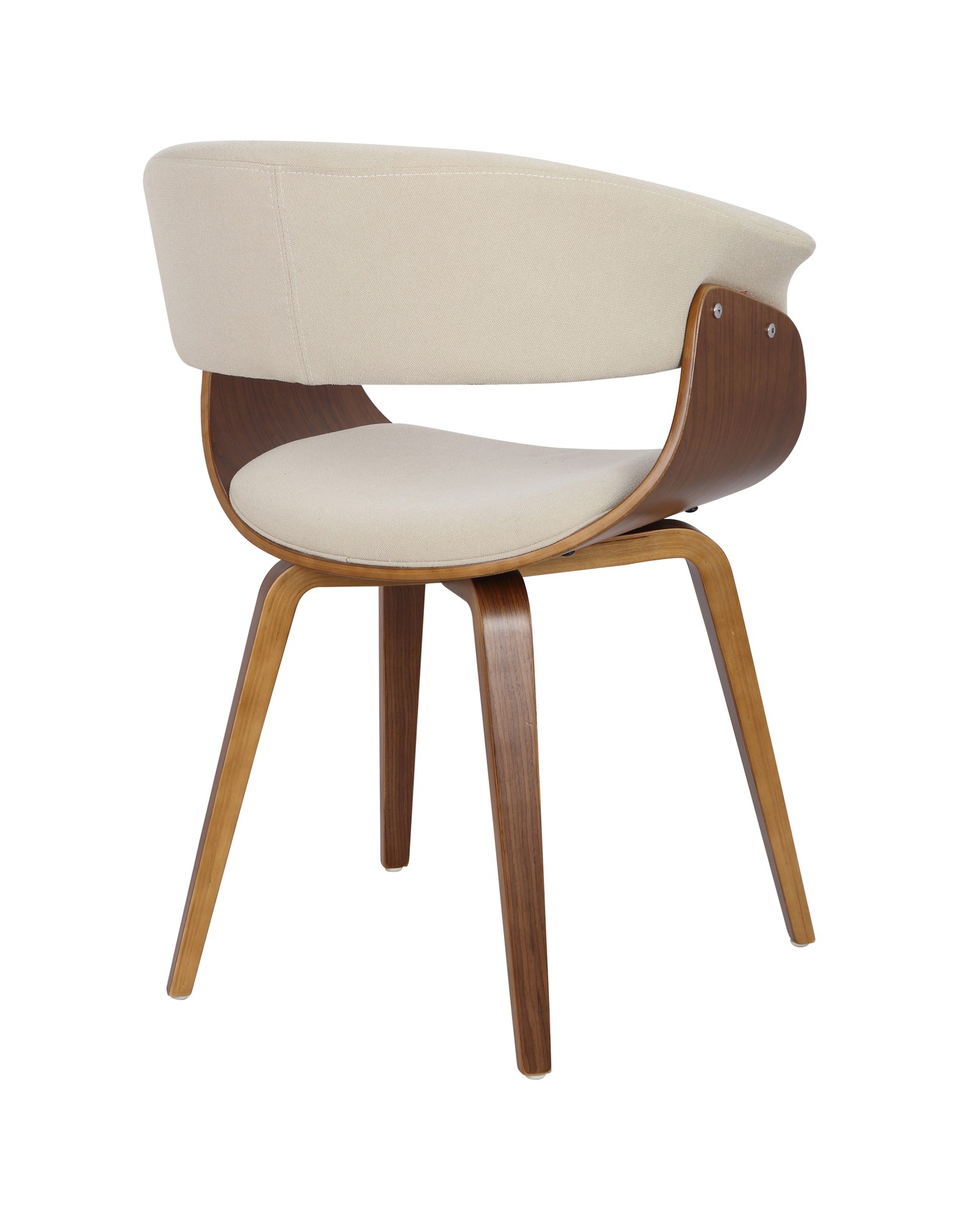 Vintage Mod Mid-Century Modern Dining/Accent Chair in Walnut and Cream