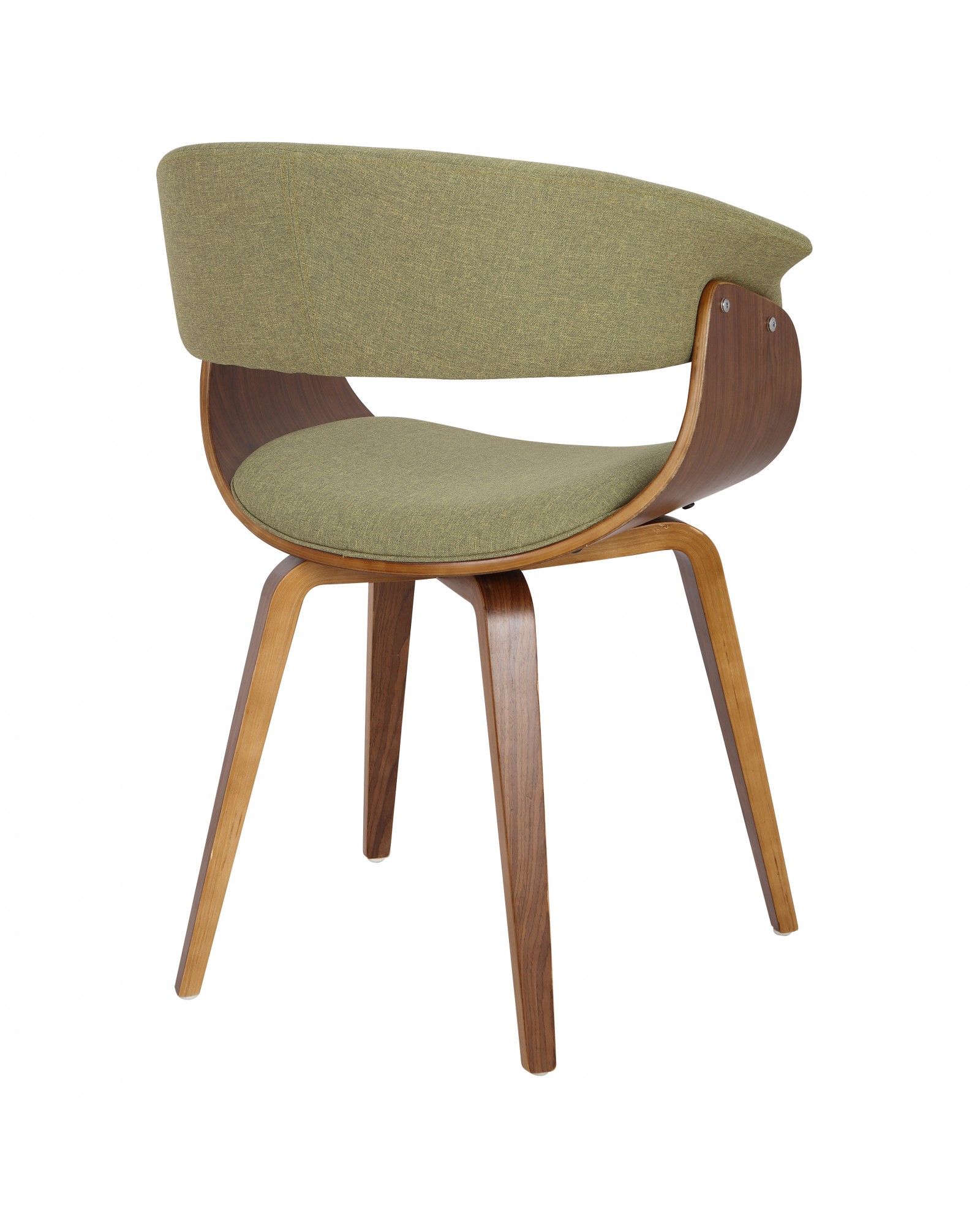 Vintage Mod Mid-Century Modern Dining/Accent Chair in Walnut and Green