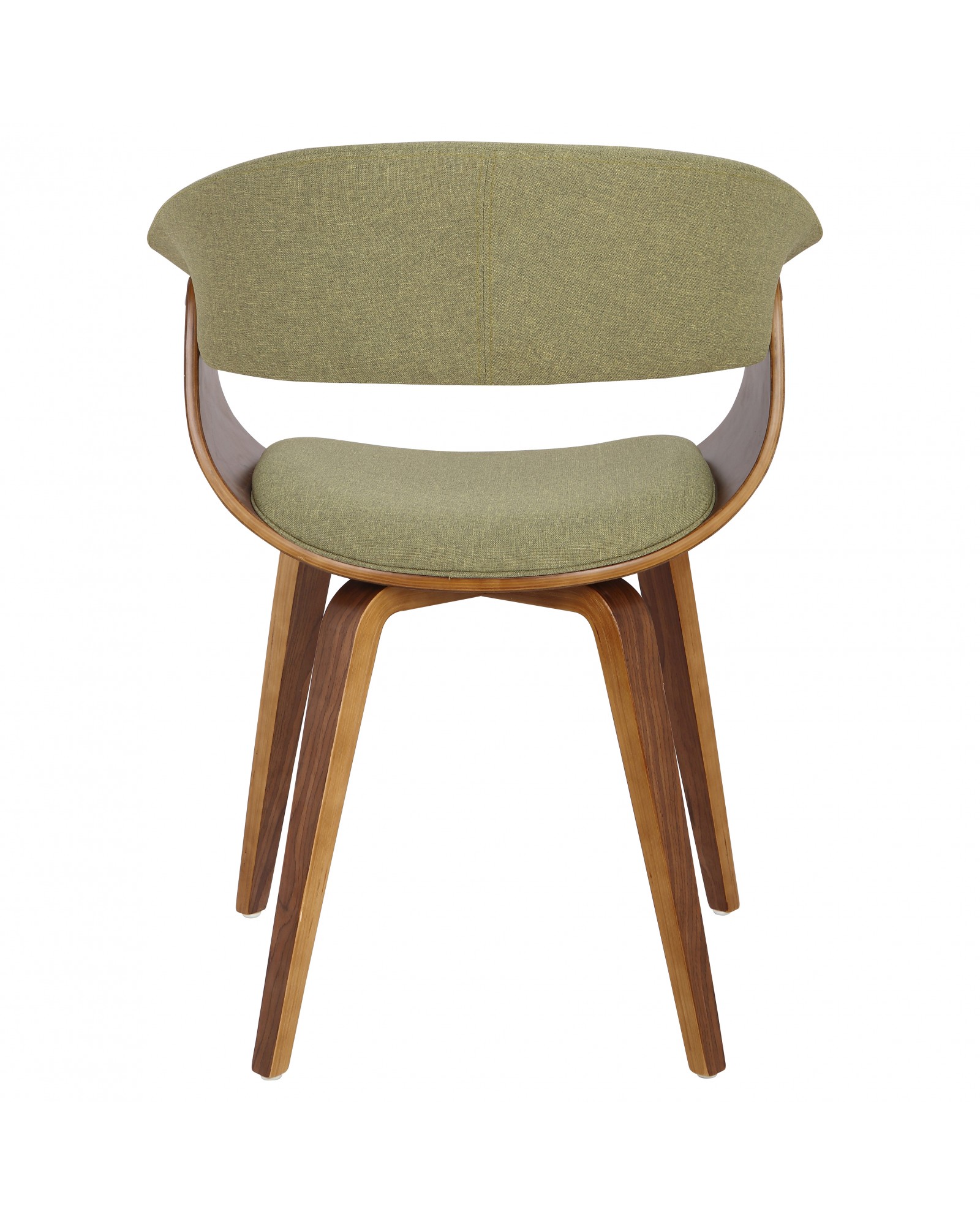 Vintage Mod Mid-Century Modern Dining/Accent Chair in Walnut and Green