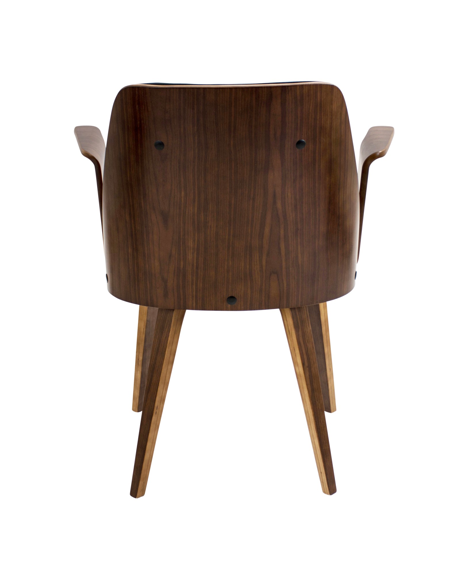 Verdana Mid-Century Modern Dining/Accent Chair in Walnut with Black Fabric