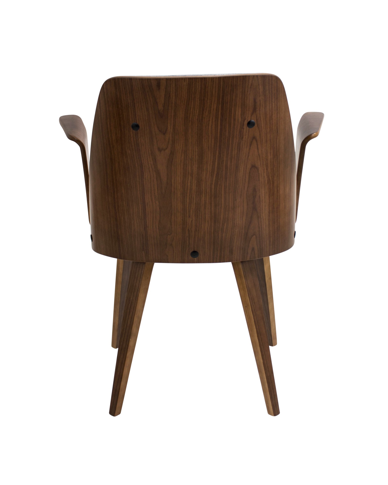 Verdana Mid-Century Modern Dining/Accent Chair in Walnut with Grey Fabric