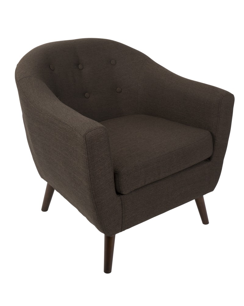 Rockwell Mid-Century Modern Accent Chair in Espresso