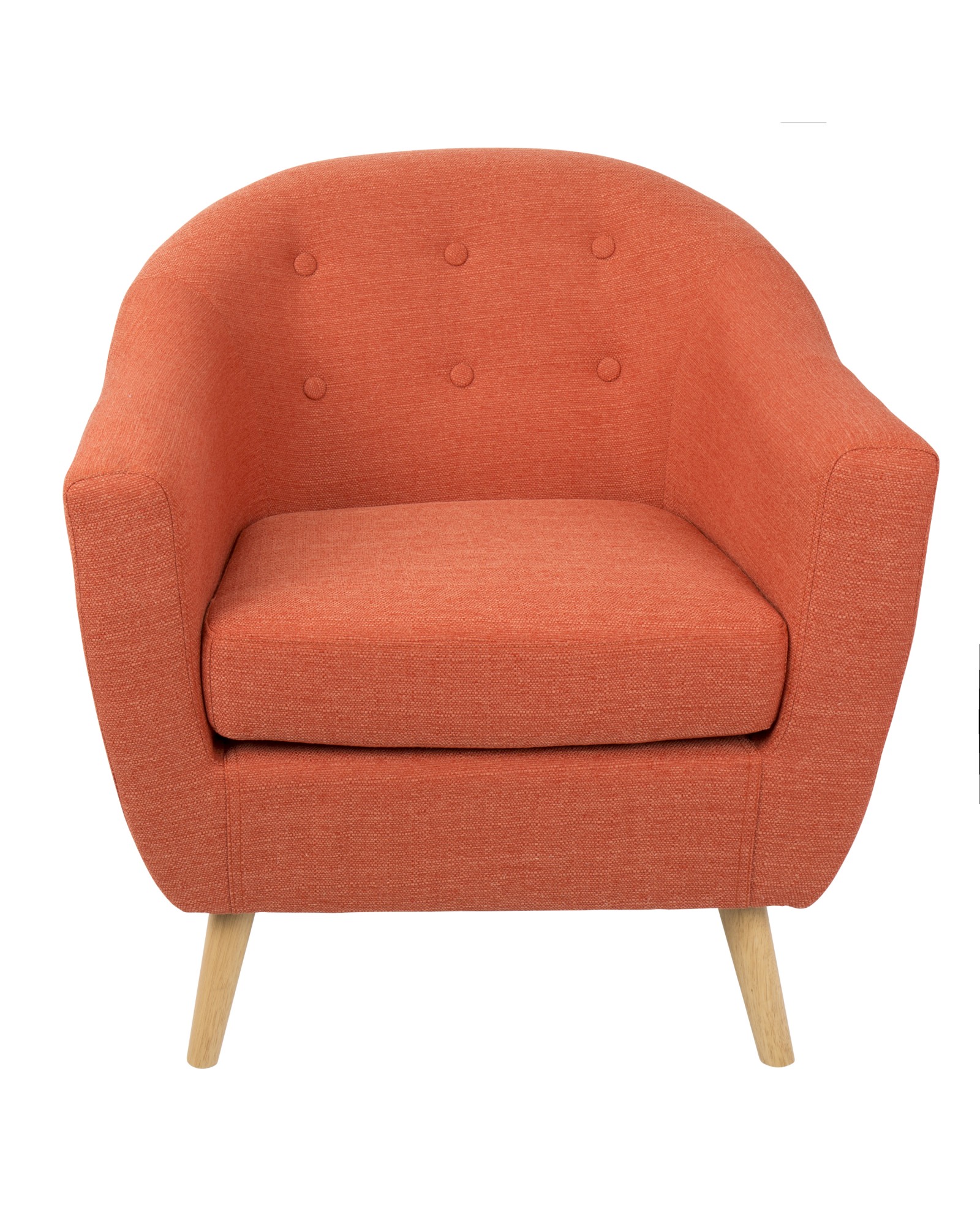 Rockwell Mid Century Modern Accent Chair in Orange