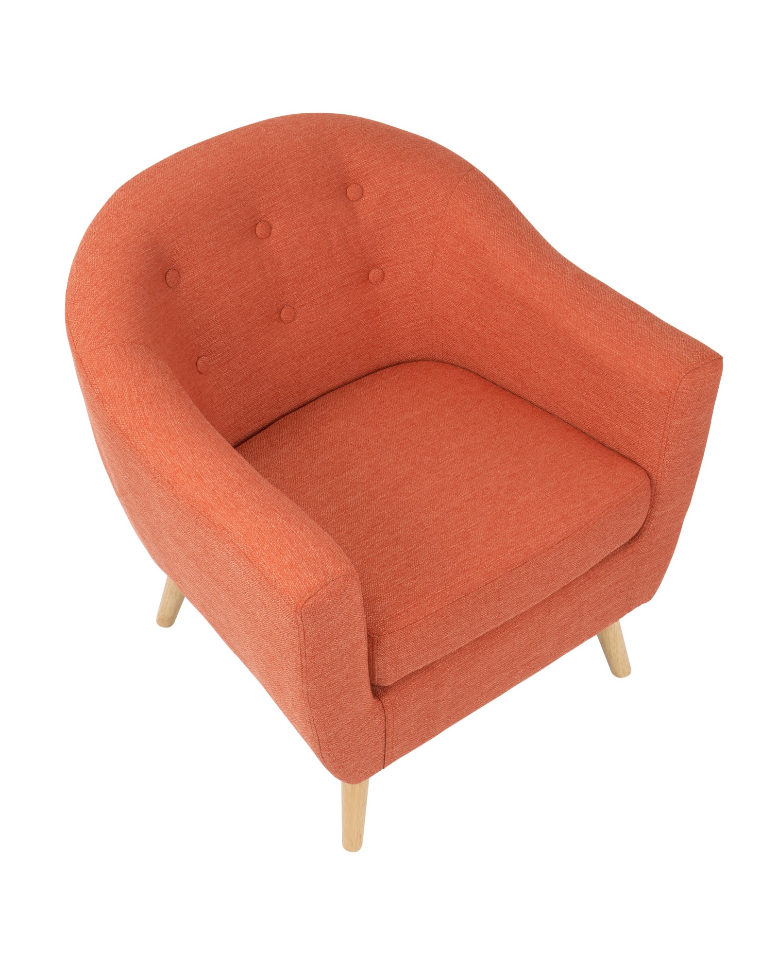 Rockwell Mid Century Modern Accent Chair in Orange