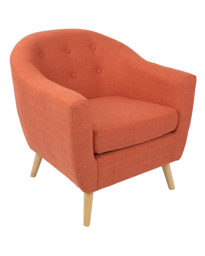 Rockwell Mid Century Modern Accent Chair in Orange