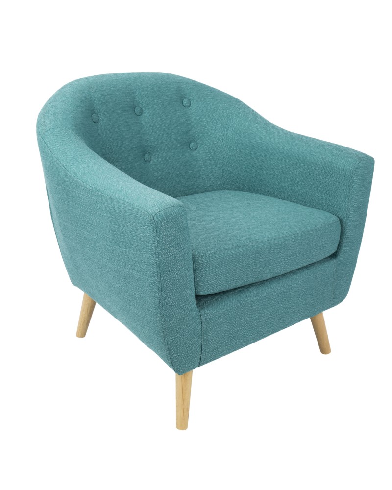 Rockwell Mid Century Modern Accent Chair in Teal