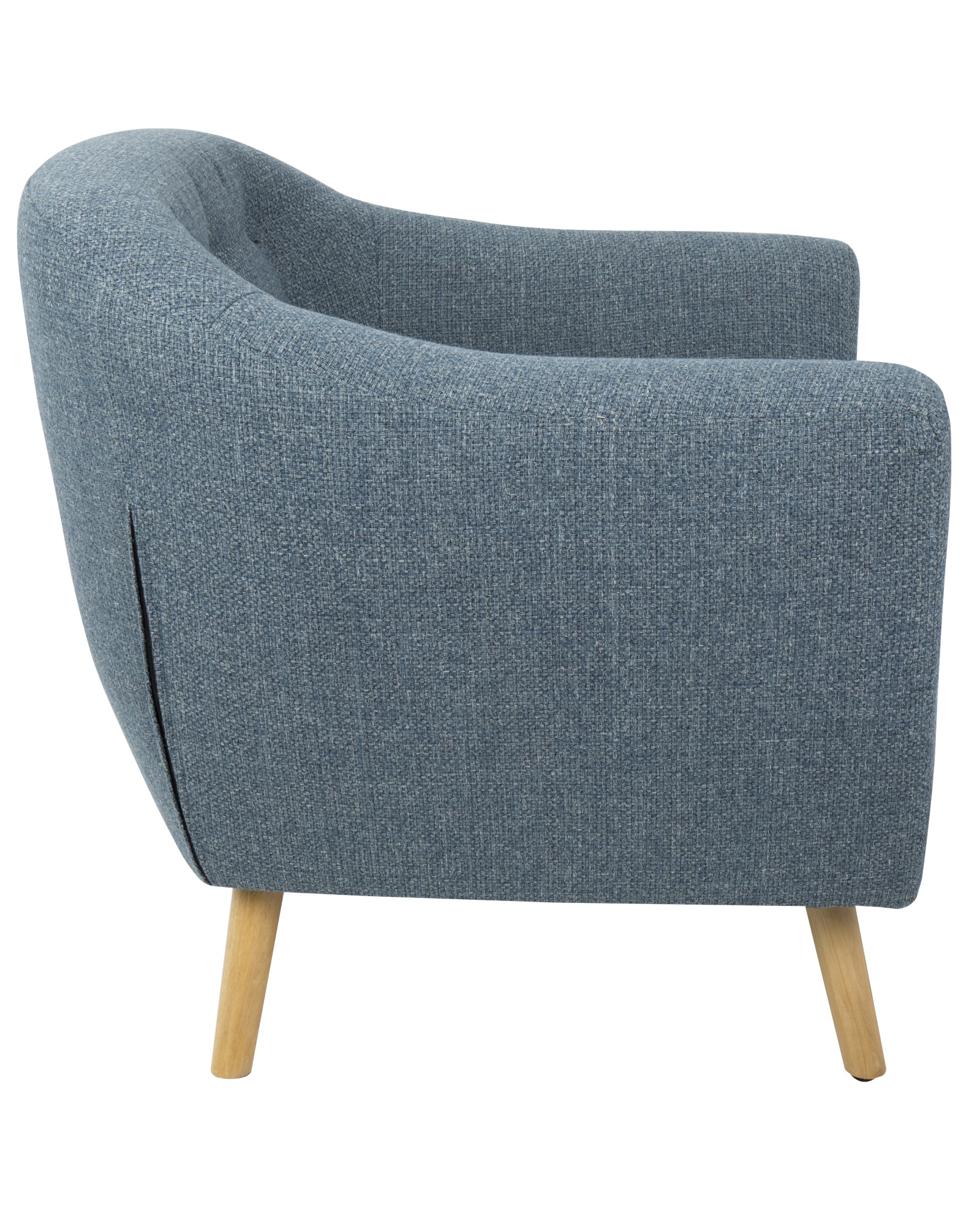 Rockwell Mid-Century Modern Accent Chair with Noise Fabric in Blue