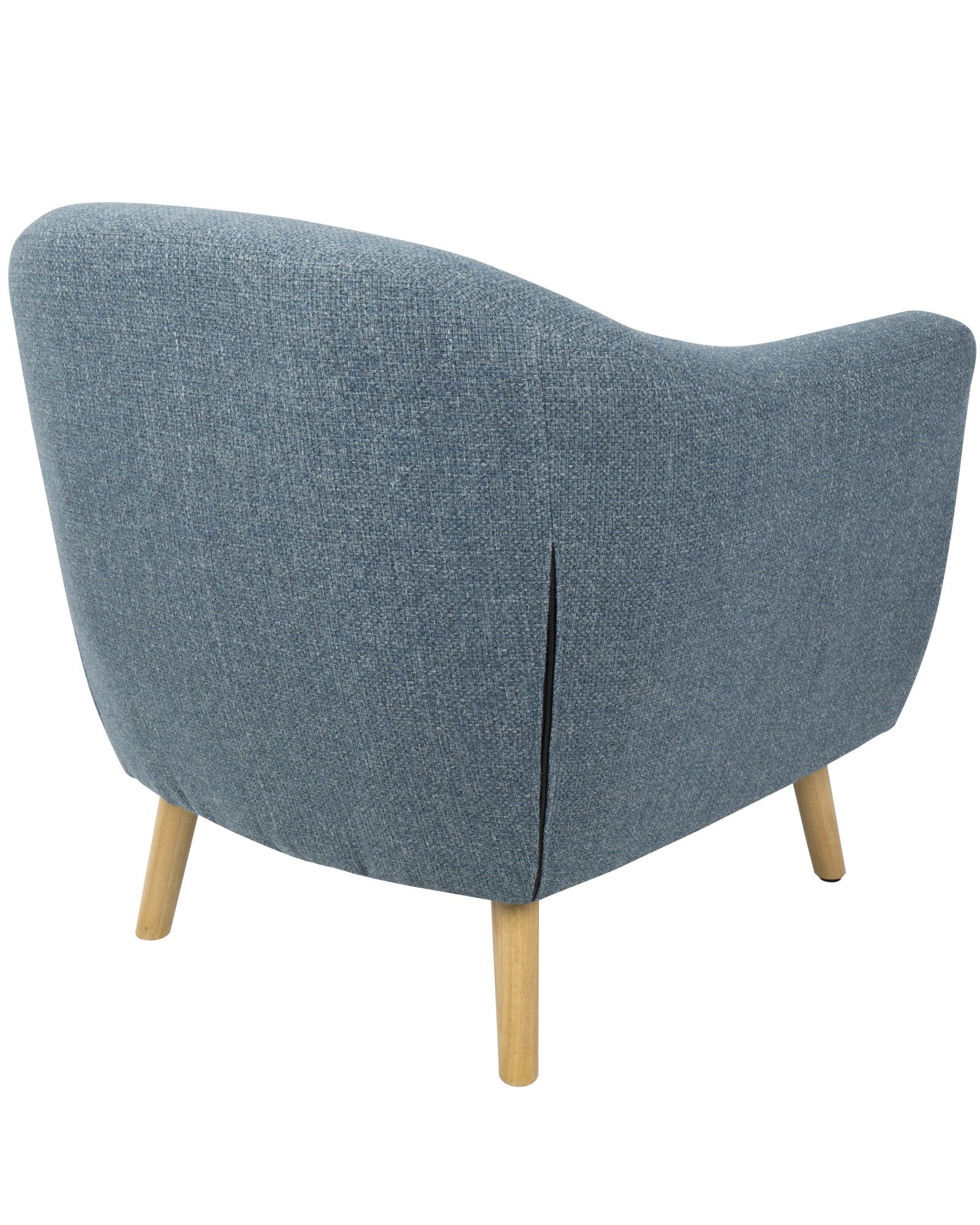 Rockwell Mid-Century Modern Accent Chair with Noise Fabric in Blue