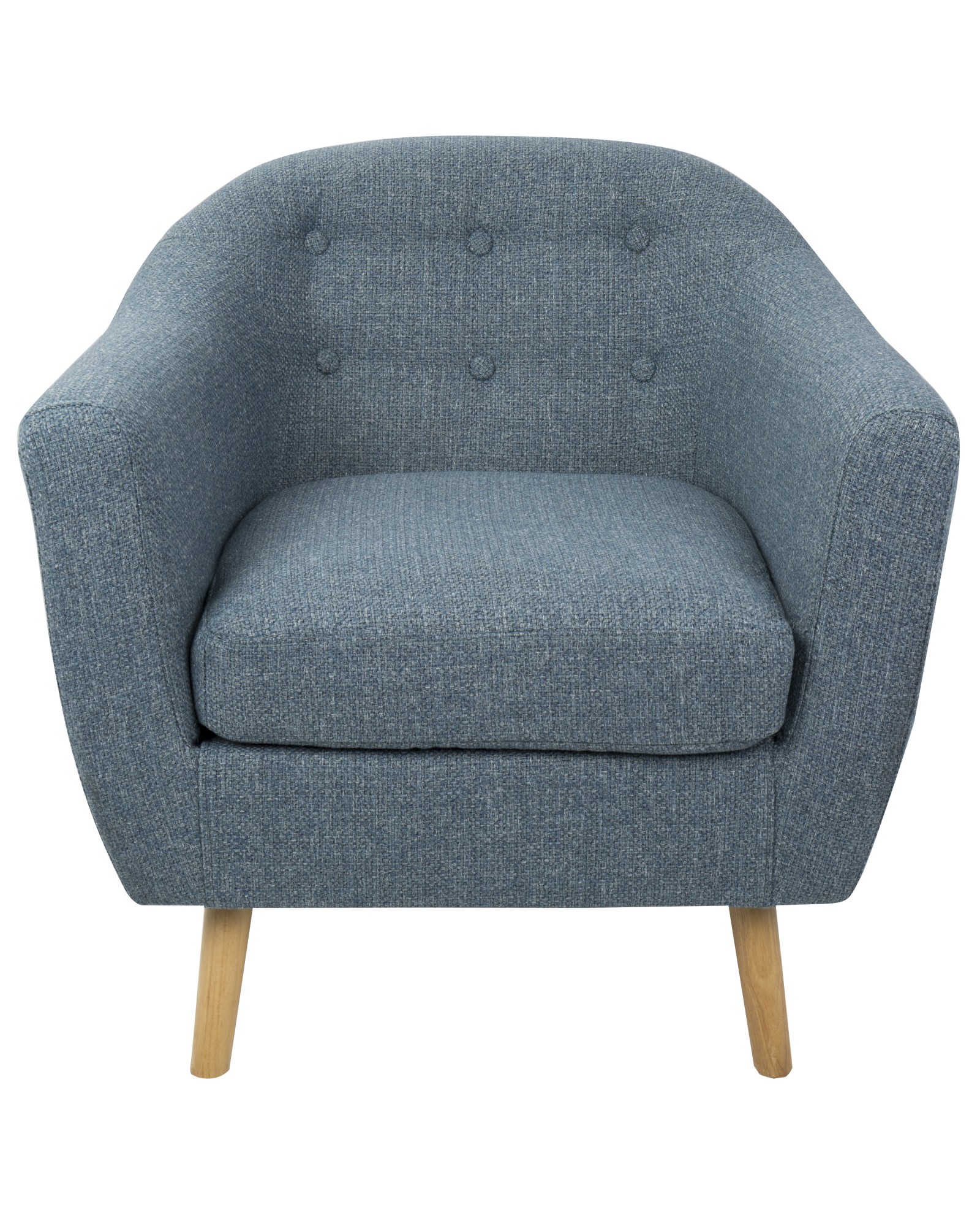 Rockwell Mid-Century Modern Accent Chair with Noise Fabric in Blue