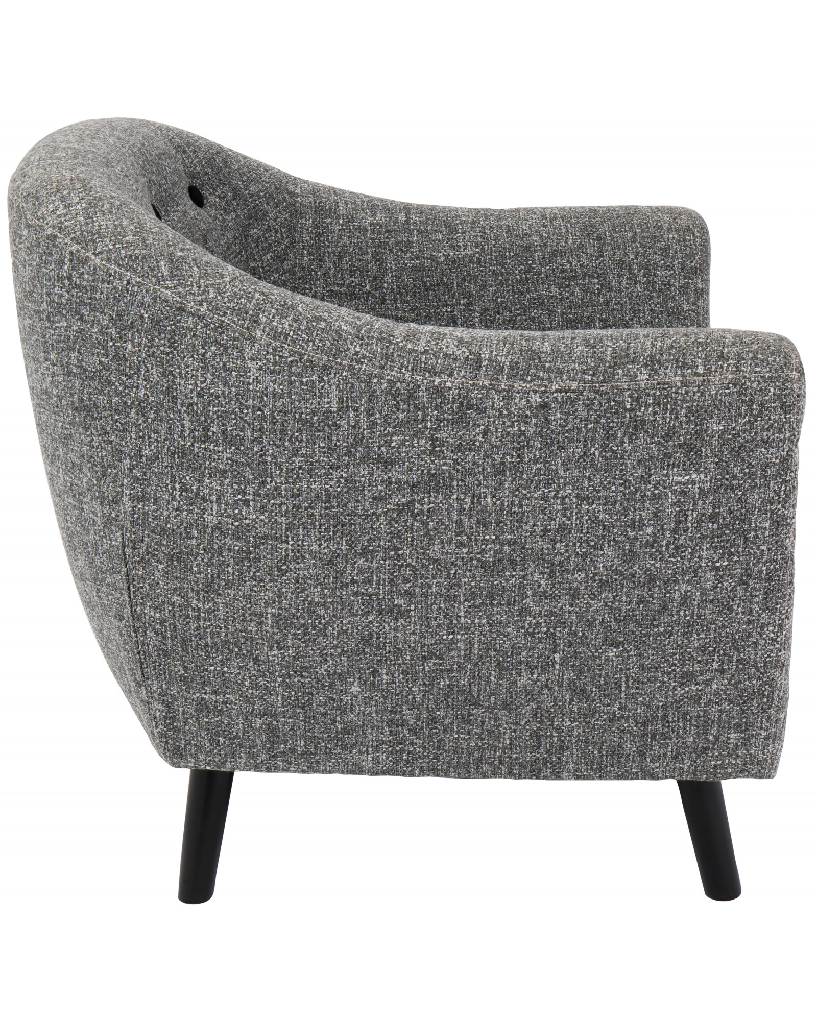 Rockwell Mid-Century Modern Accent Chair with Noise Fabric in Dark Grey