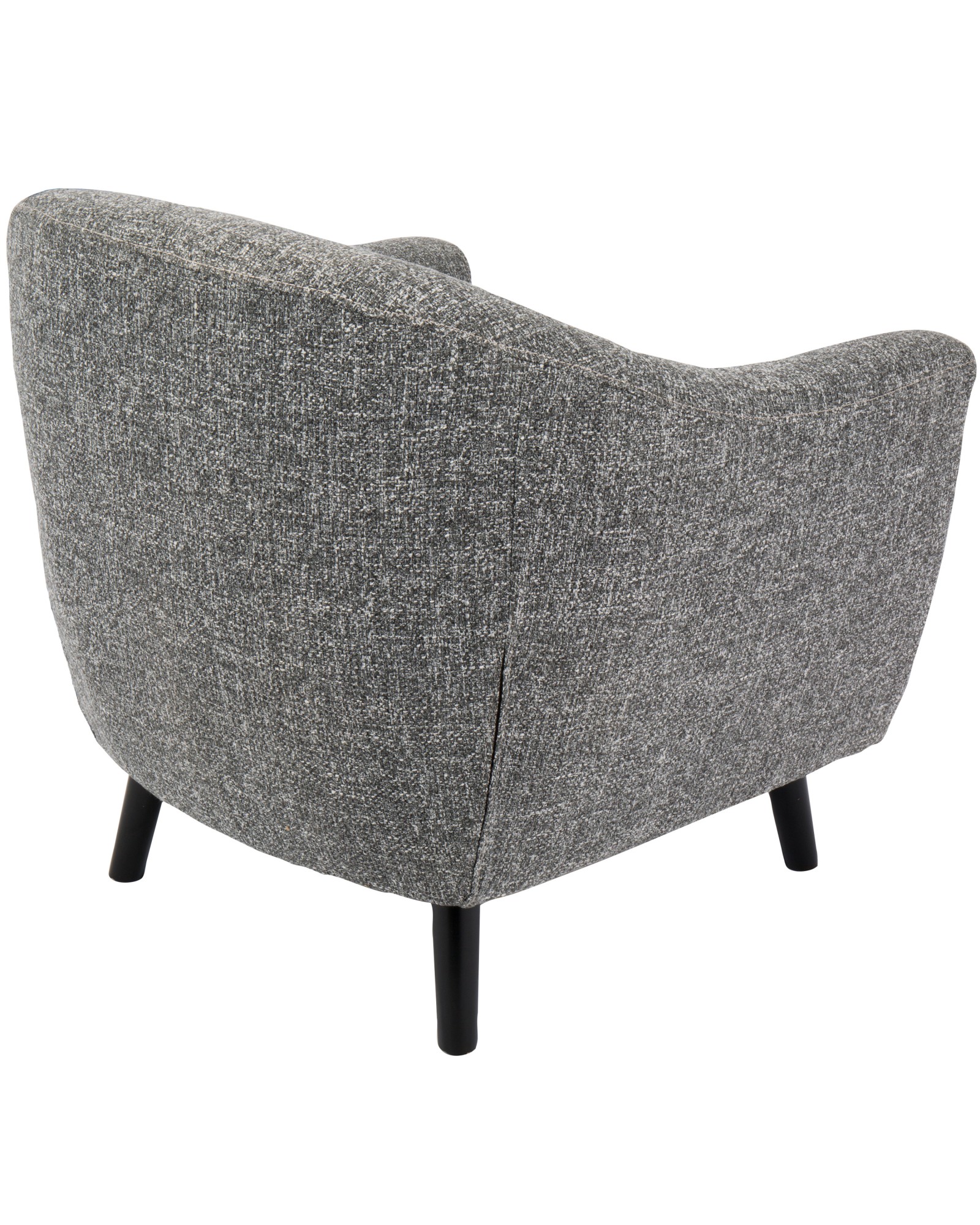 Rockwell Mid-Century Modern Accent Chair with Noise Fabric in Dark Grey