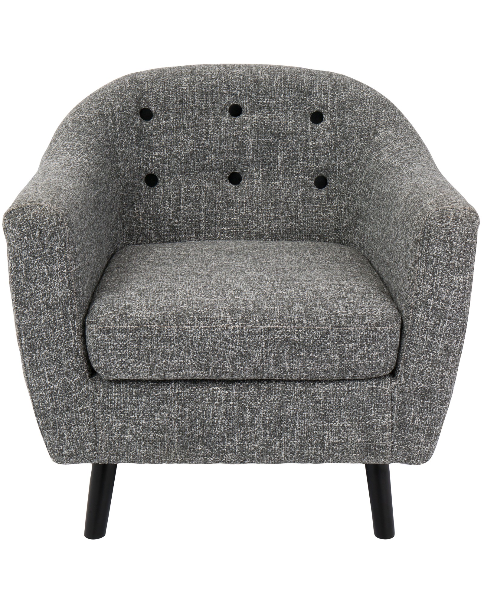 Rockwell Mid-Century Modern Accent Chair with Noise Fabric in Dark Grey