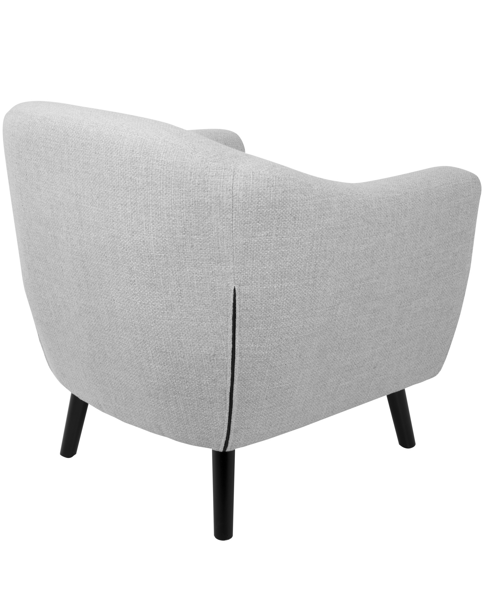 Rockwell Mid-Century Modern Accent Chair with Noise Fabric in Light Grey