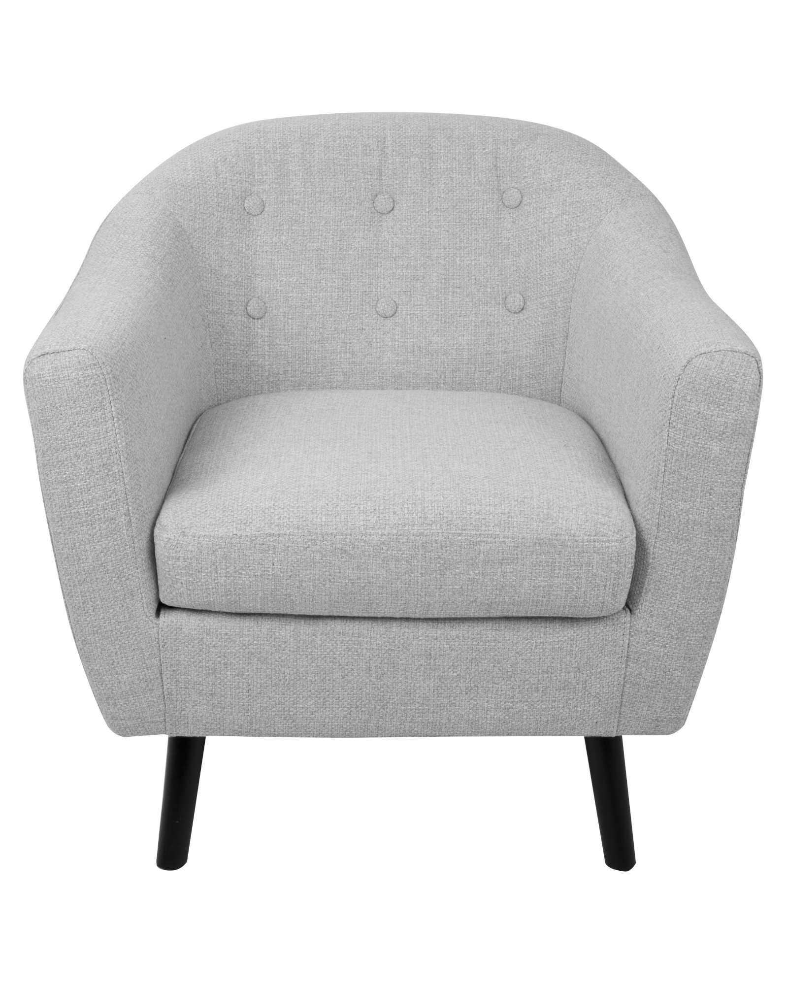 Rockwell Mid-Century Modern Accent Chair with Noise Fabric in Light Grey