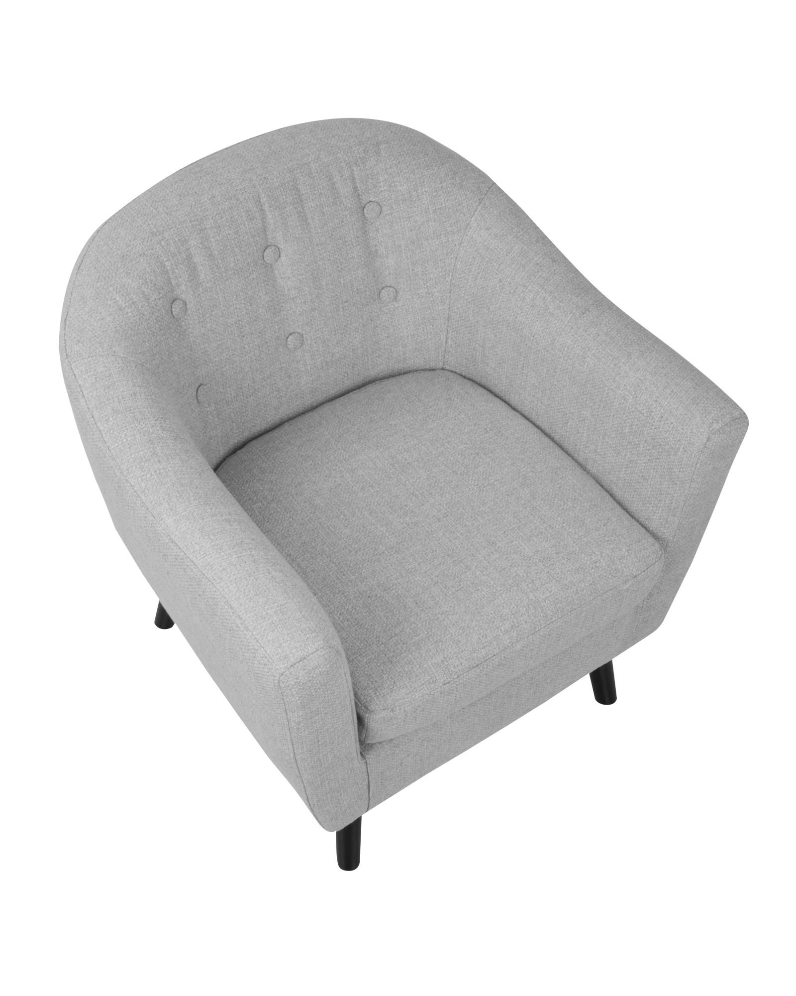 Rockwell Mid-Century Modern Accent Chair with Noise Fabric in Light Grey