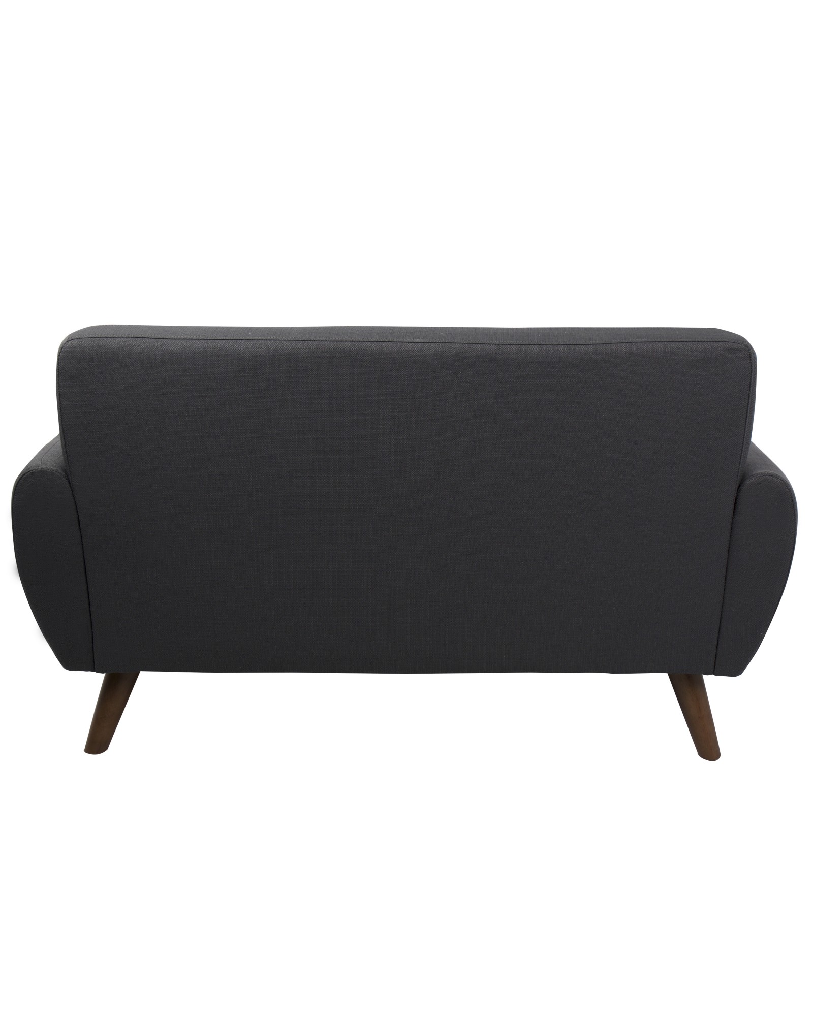 Hemingway Mid-Century Modern Settee in Charcoal Grey