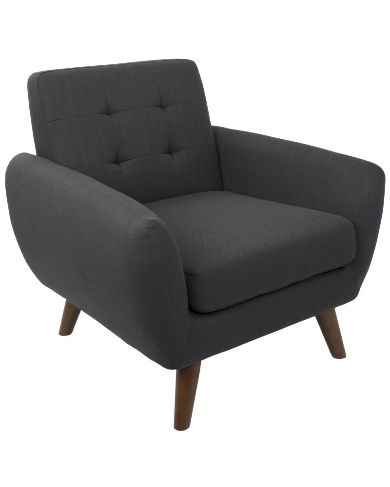 Hemingway Mid-Century Modern Accent Chair in Grey
