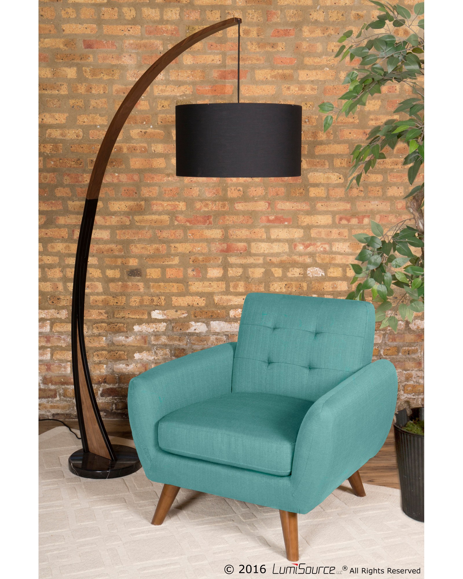 Hemingway Mid-Century Modern Accent Chair in Teal