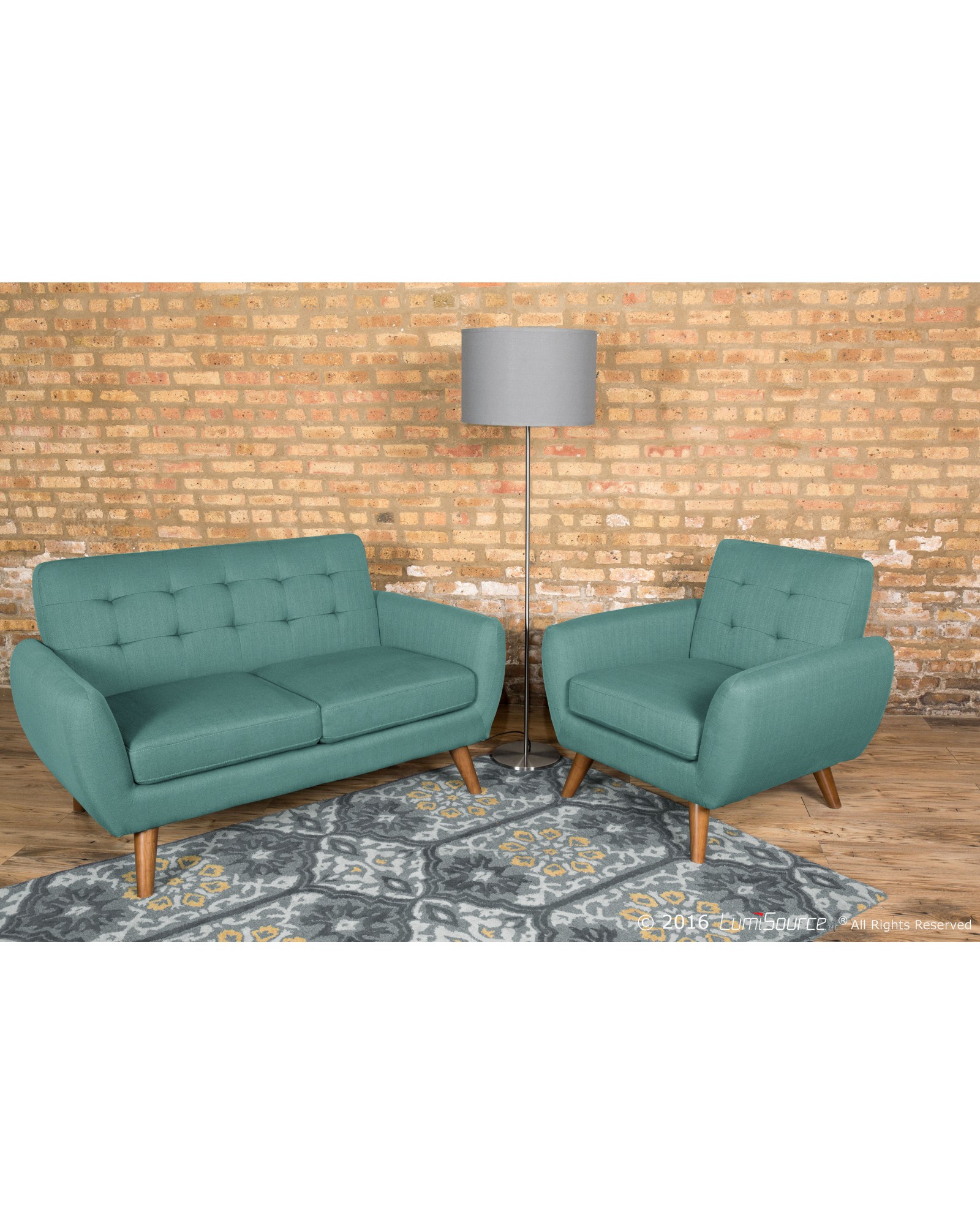 Hemingway Mid-Century Modern Accent Chair in Teal