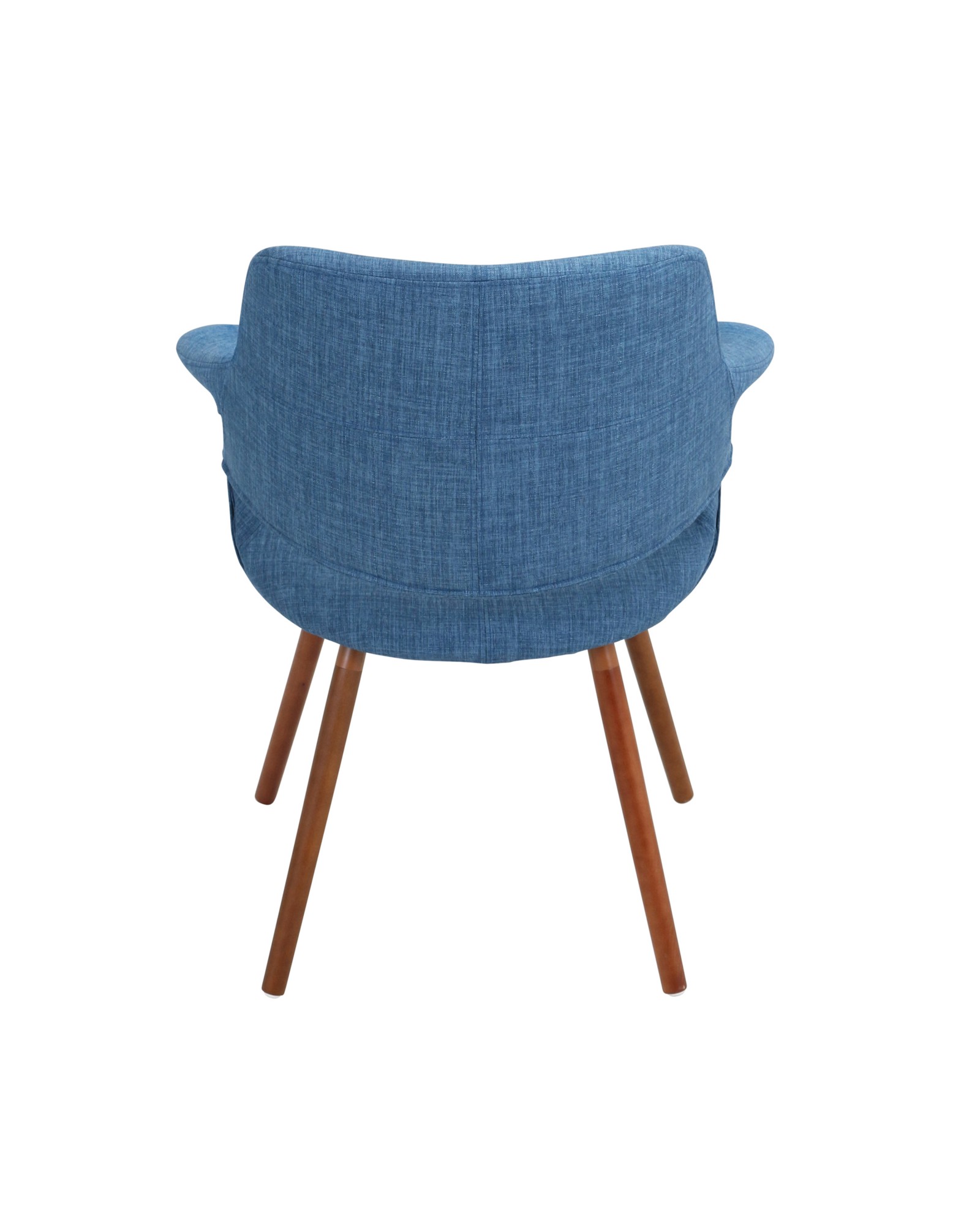 Vintage Flair Mid-Century Modern Chair in Walnut and Blue