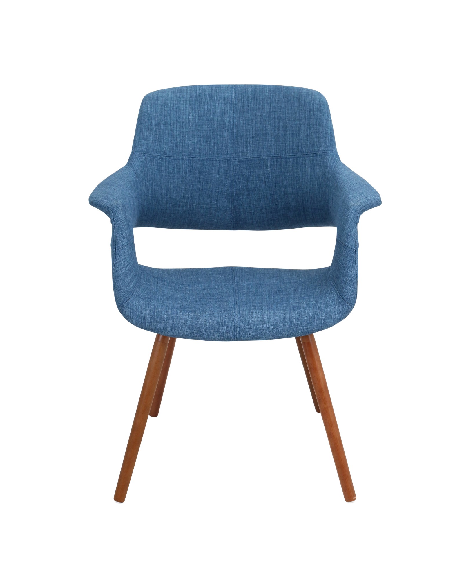 Vintage Flair Mid-Century Modern Chair in Walnut and Blue