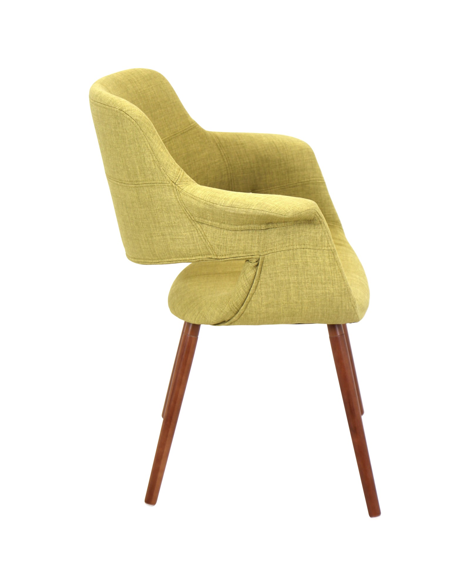 Vintage Flair Mid-Century Modern Chair in Walnut and Green