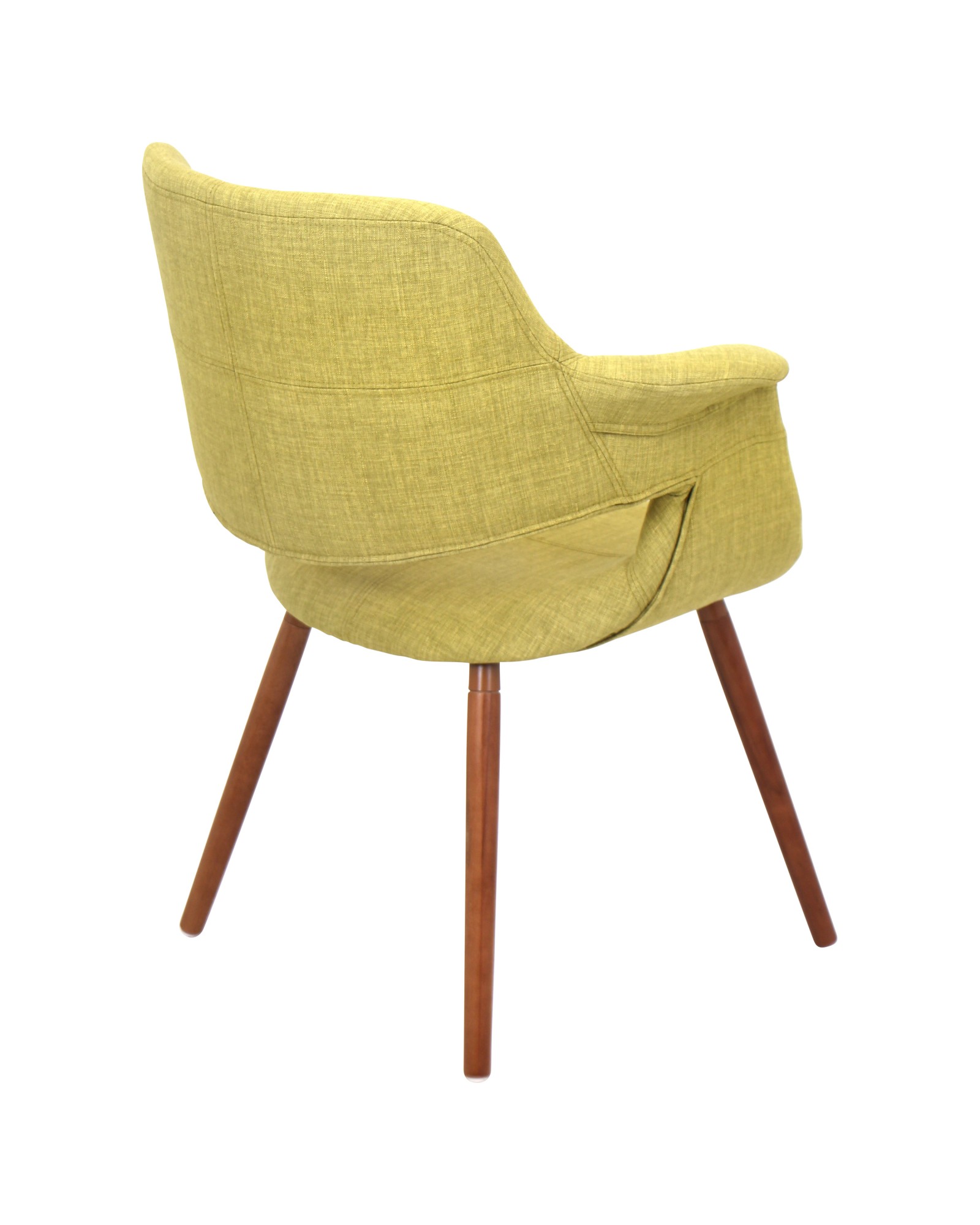 Vintage Flair Mid-Century Modern Chair in Walnut and Green