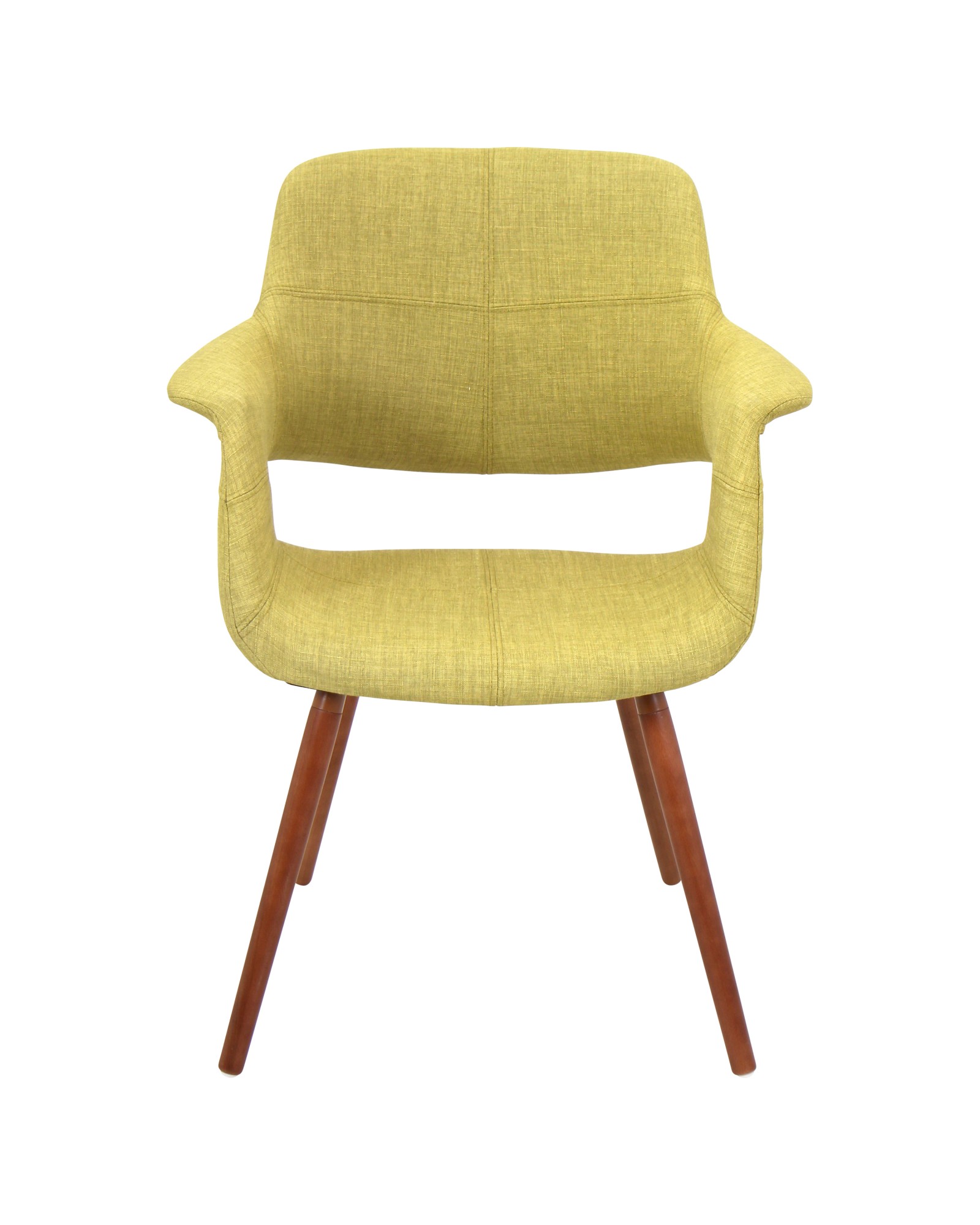 Vintage Flair Mid-Century Modern Chair in Walnut and Green