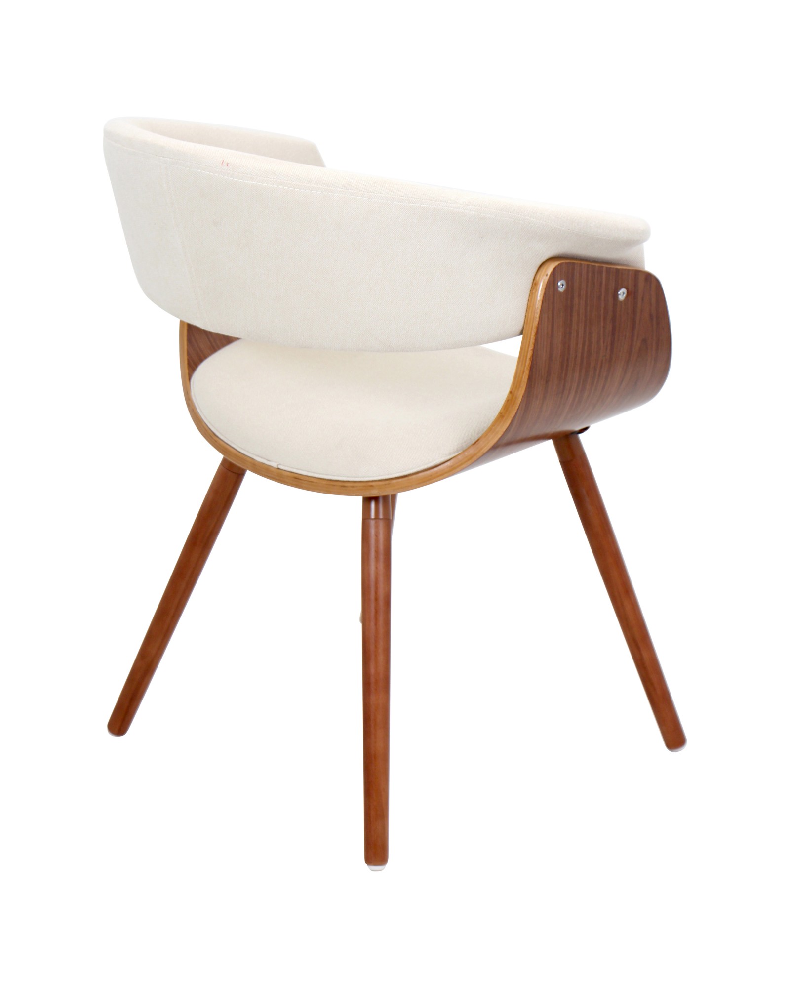 Vintage Mod Mid-Century Modern Chair in Walnut and Cream Fabric