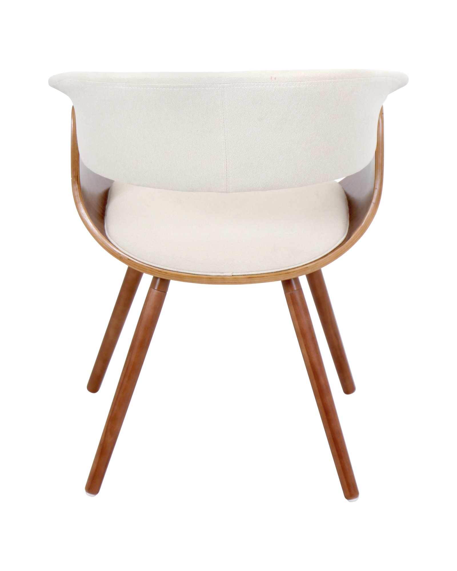Vintage Mod Mid-Century Modern Chair in Walnut and Cream Fabric