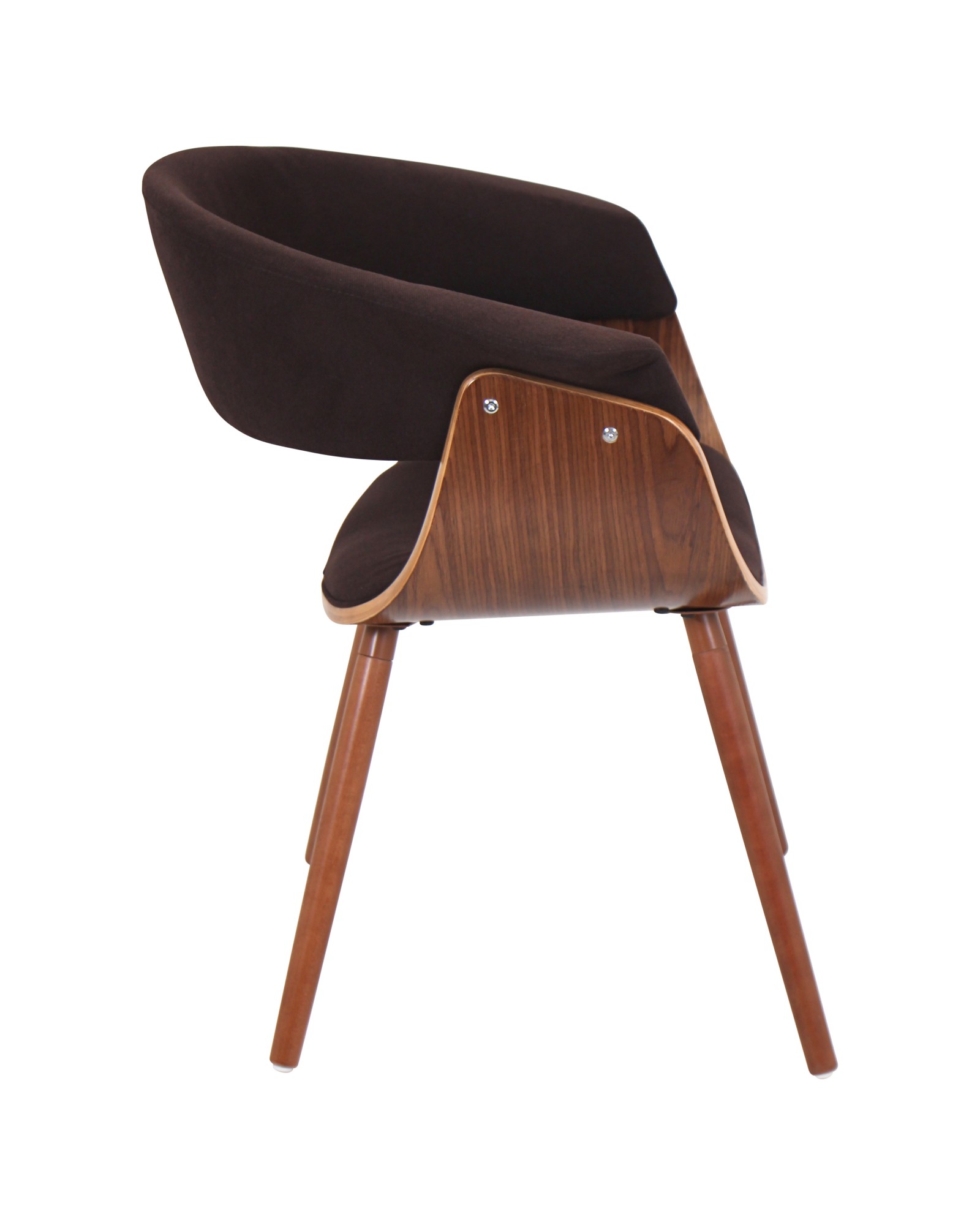 Vintage Mod Mid-century Modern Chair in Walnut and Espresso Fabric