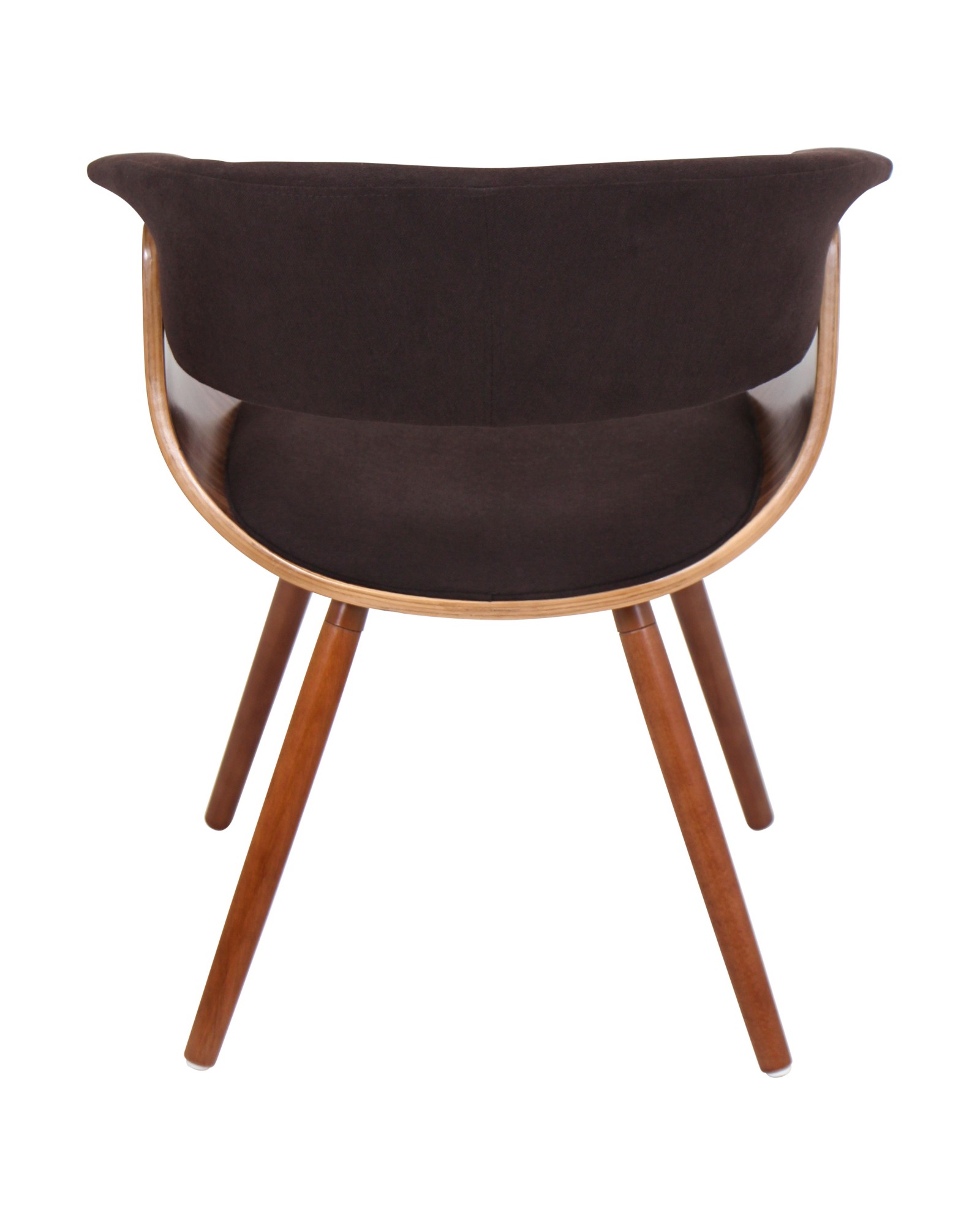 Vintage Mod Mid-century Modern Chair in Walnut and Espresso Fabric